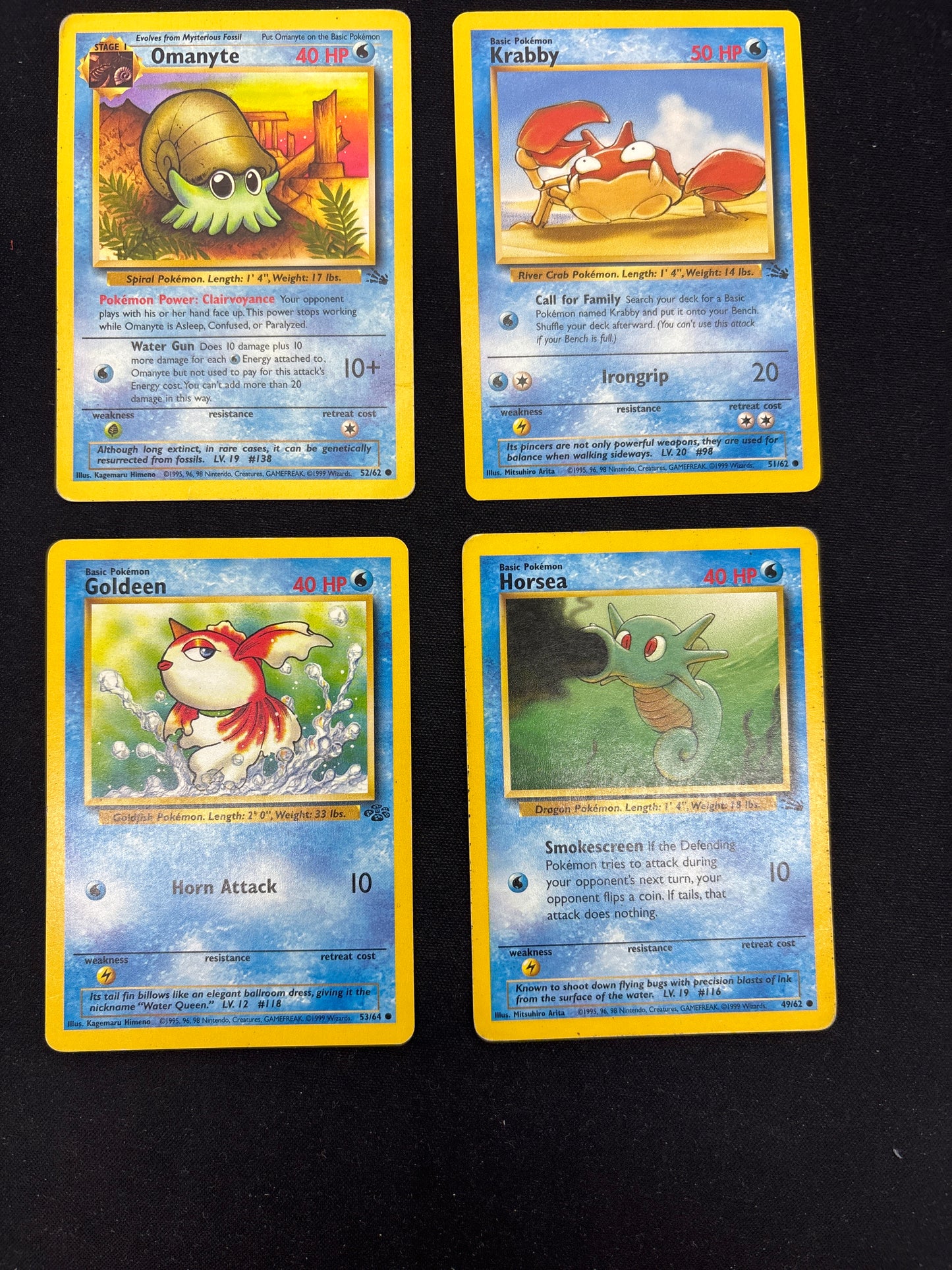 Auction Lot 336: Pokemon Cards Lot of 4 Assorted Water Type WOTC Common Uncommons Conditions Vary