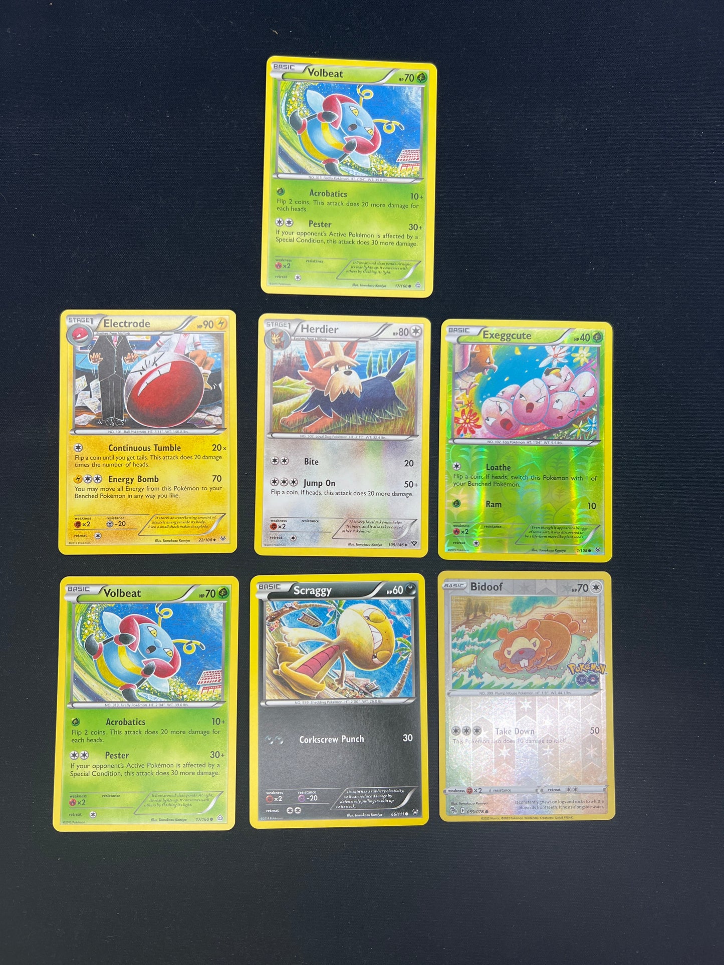 Auction Lot 232: Pokemon Cards Lot of 7 Tomokazu Komiya Commons Uncommons Assorted Reverse Holos Conditions Vary