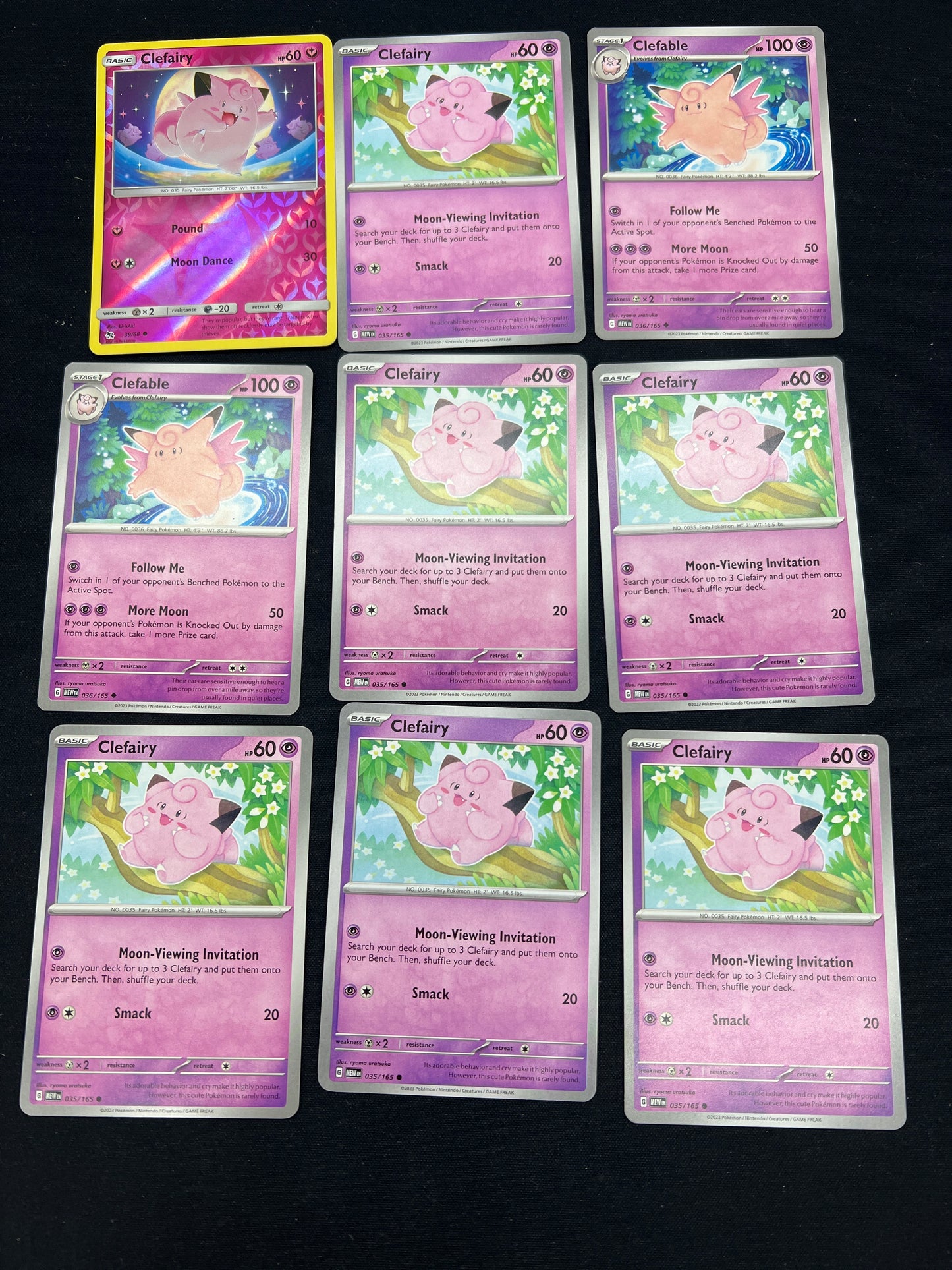 Auction Lot 177: Pokemon Cards Lot of 9 Clefairy Clefable Conditions Vary