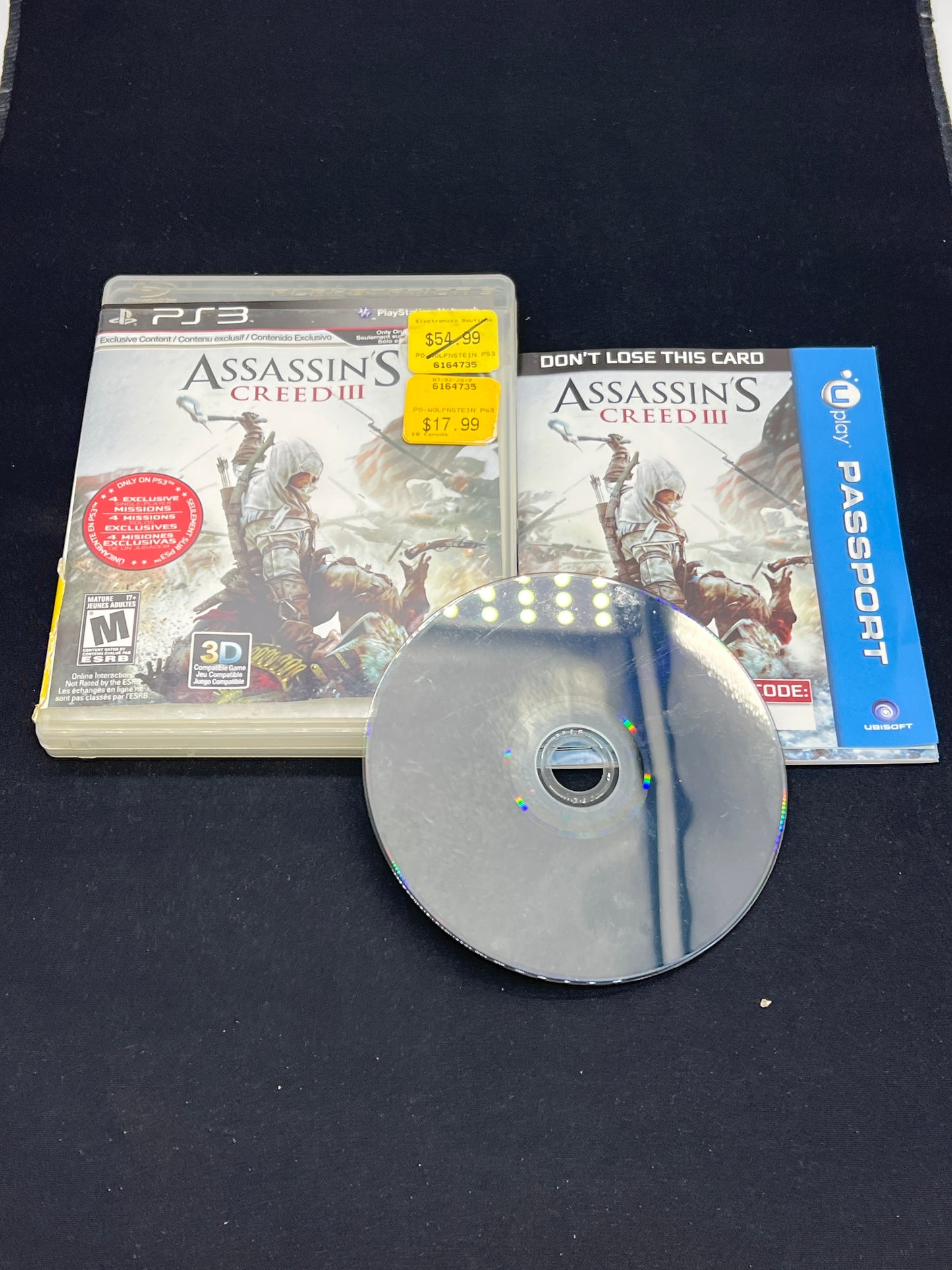 Auction Lot 231: PS3 Assassin's Creed III CIB
