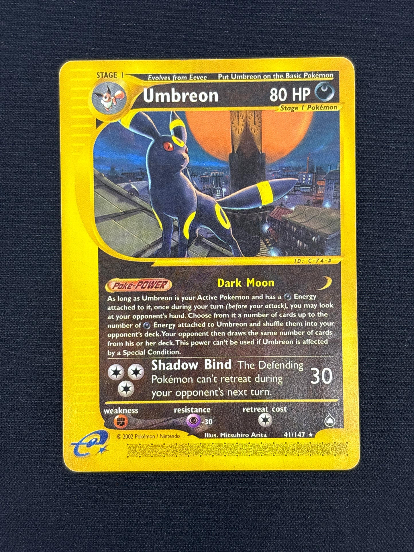 Auction Lot 274: Pokemon Umbreon Non Holo Rare WOTC Aquapolis Card Conditions Vary