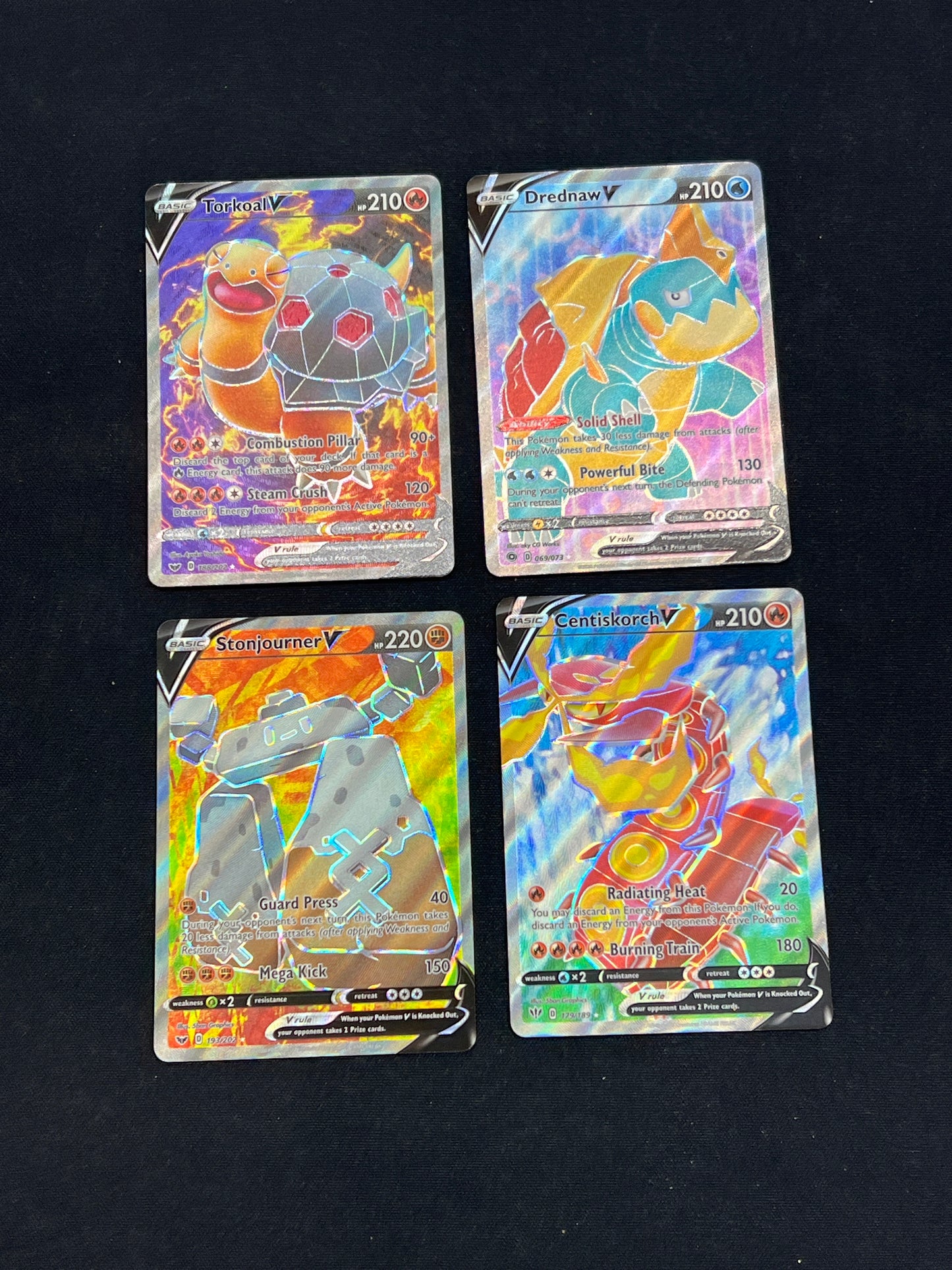 Auction Lot 148: Pokemon Cards Lot of 4 Assorted Full Art V SWSH Conditions Vary