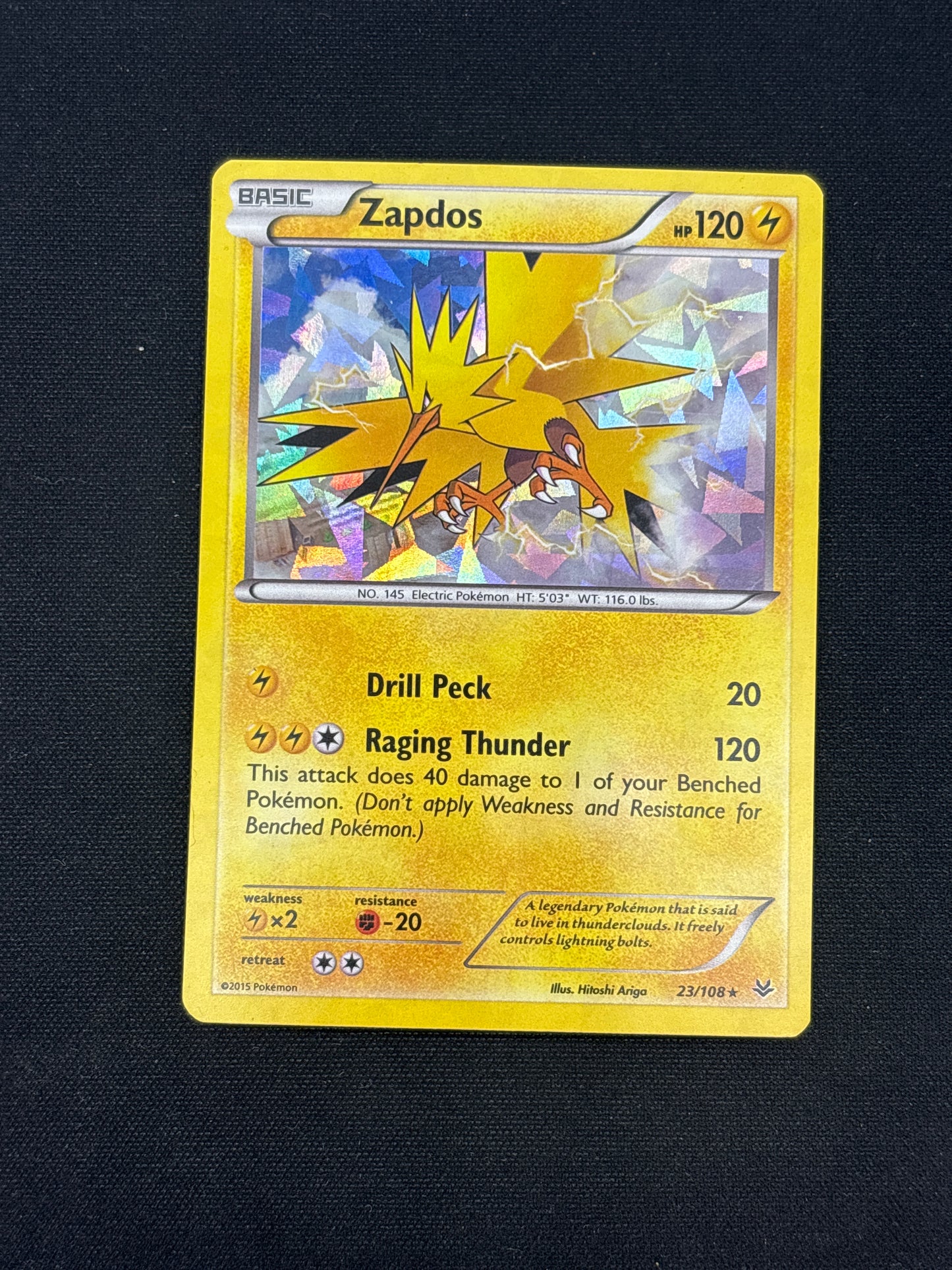 Auction Lot 69: Zapdos Cracked Ice Holo Card Conditions Vary