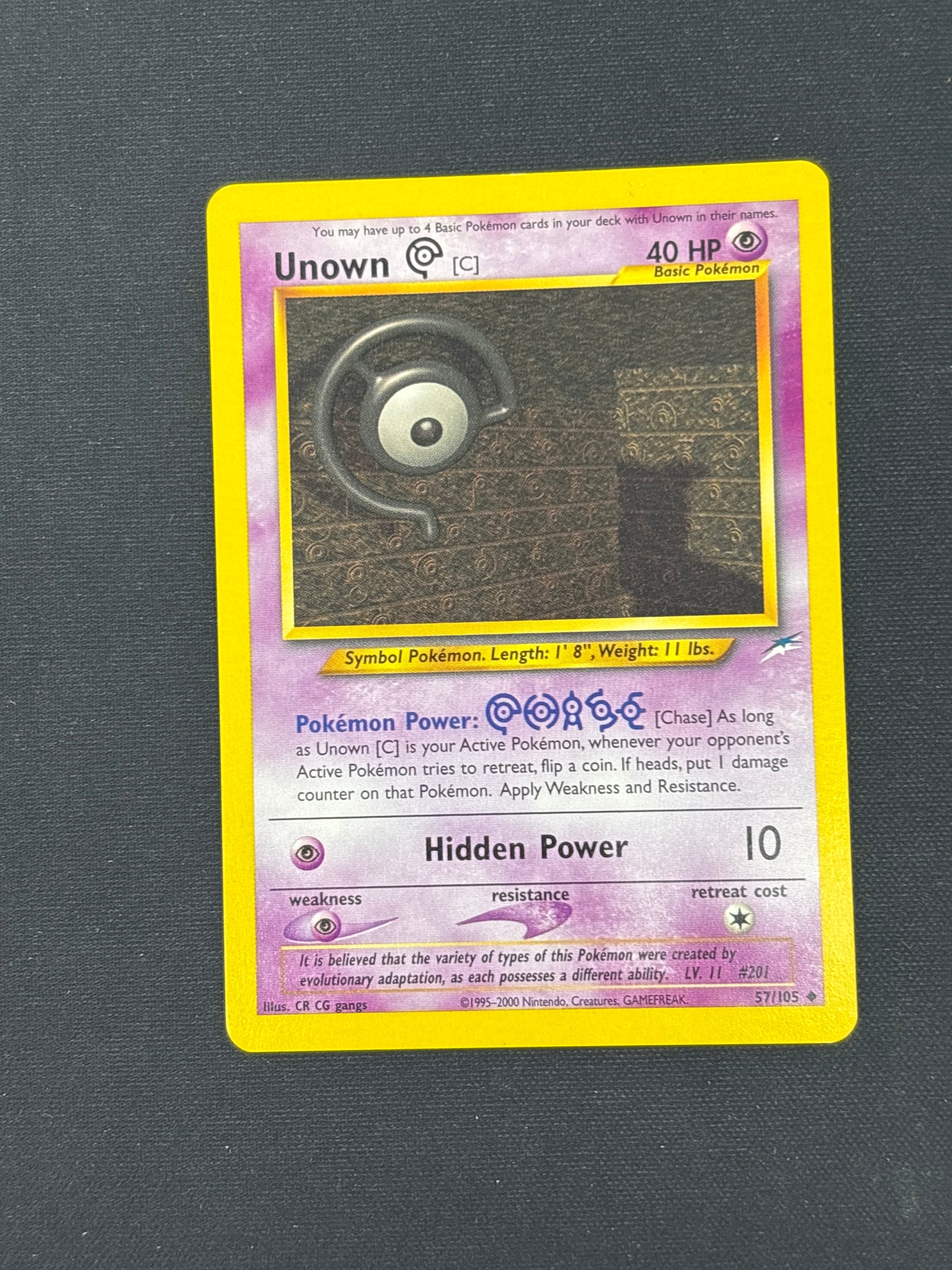 Auction Lot 19: Unown C Pokemon Neo Destiny Card Conditions Vary