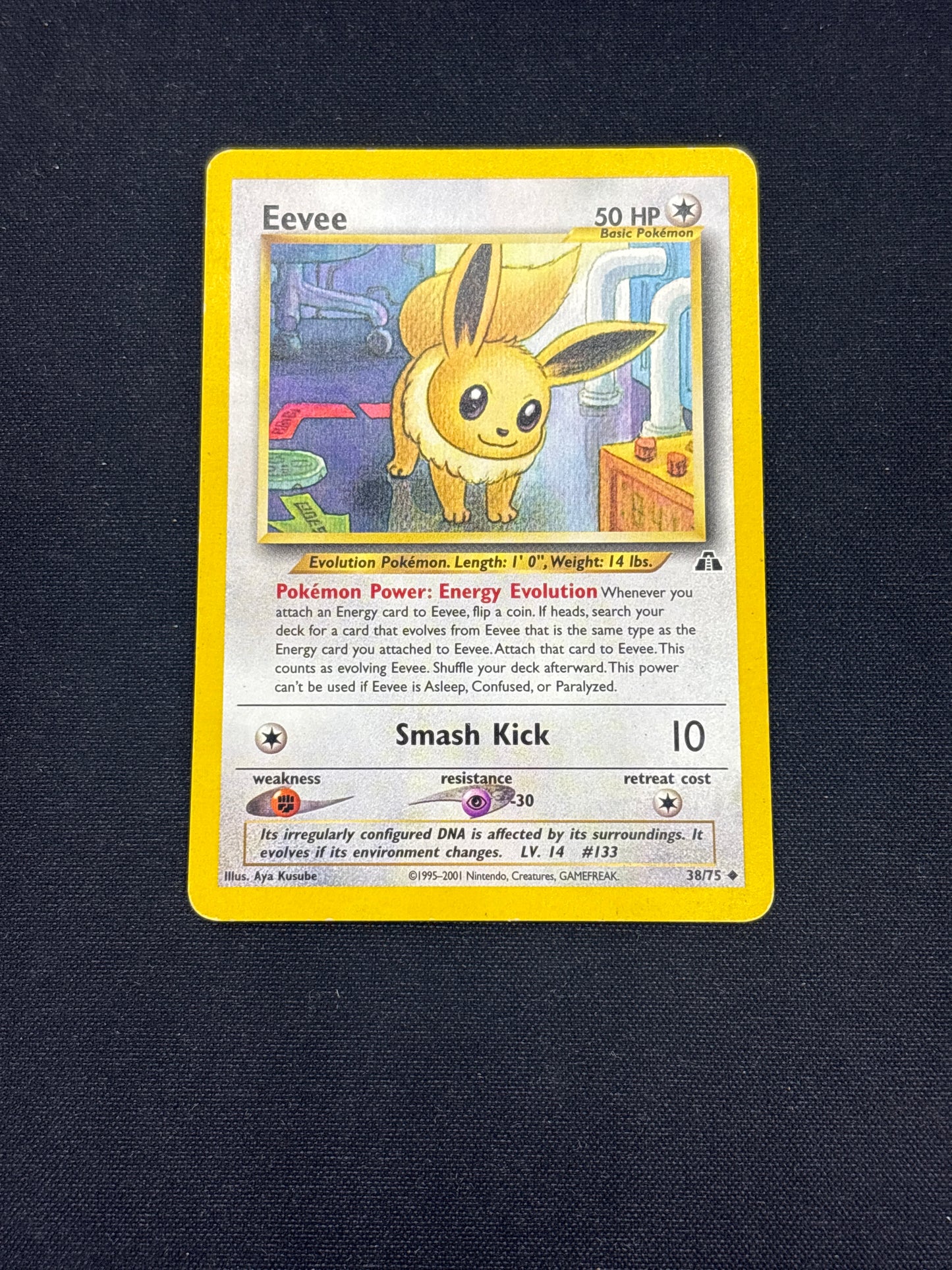 Auction Lot 255: Pokemon Cards Eevee Neo Discovery Common Condition Vary
