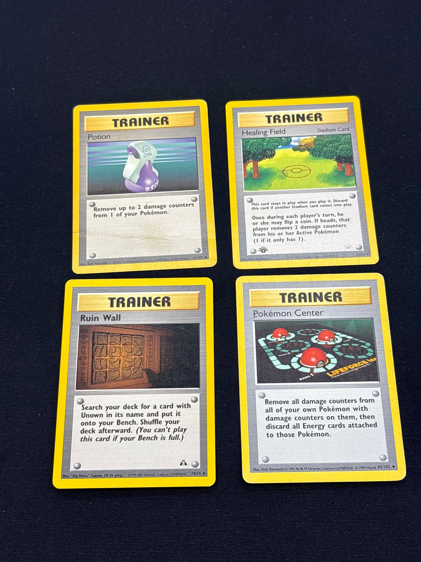 Auction Lot 217: Pokemon Cards Trainer WOTC Trainer Lot of 4 Conditions Vary