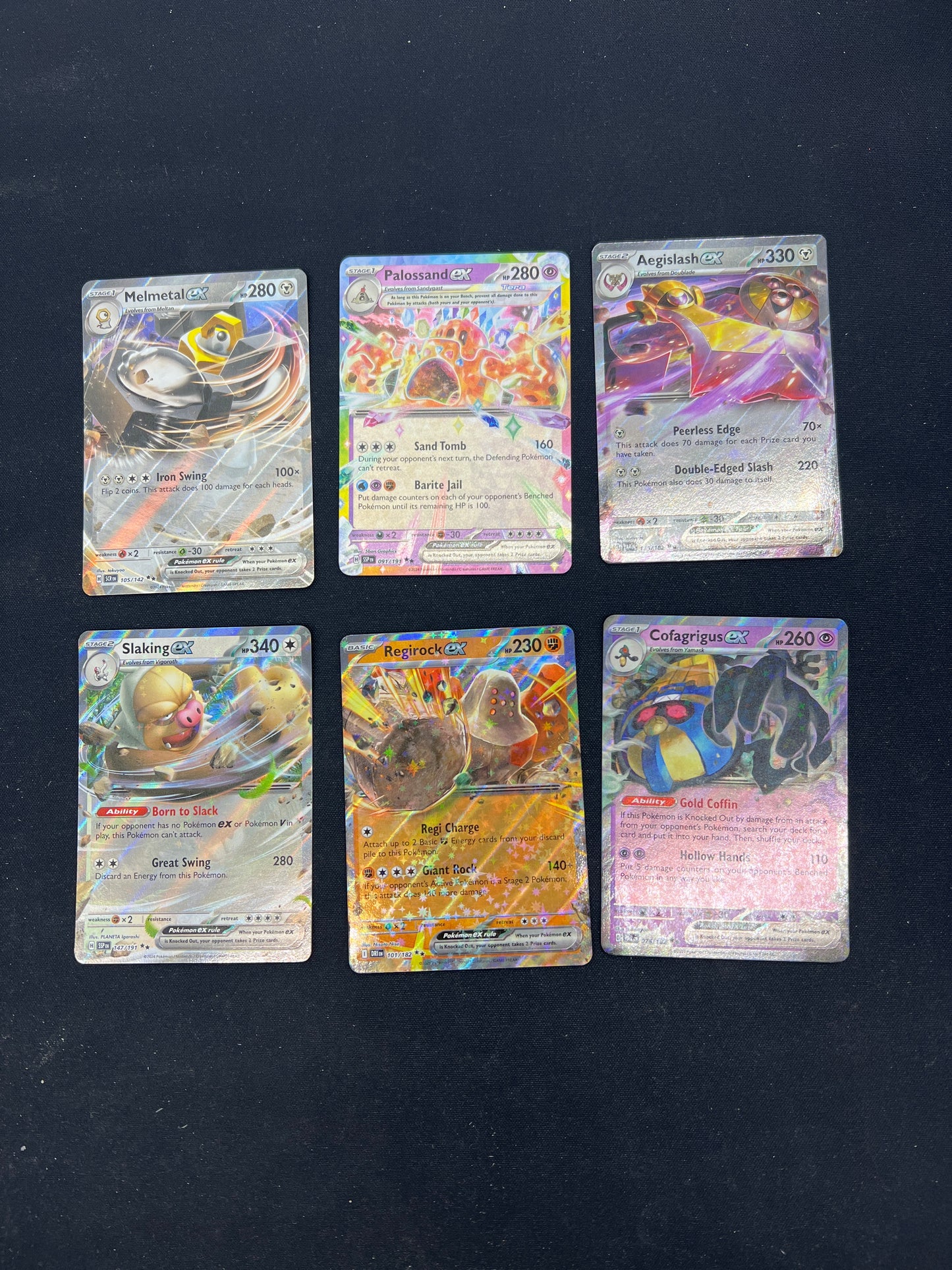 Auction Lot 184: Pokemon Cards Lot of 6 Assorted EX Ultra Rares SV Conditions Vary