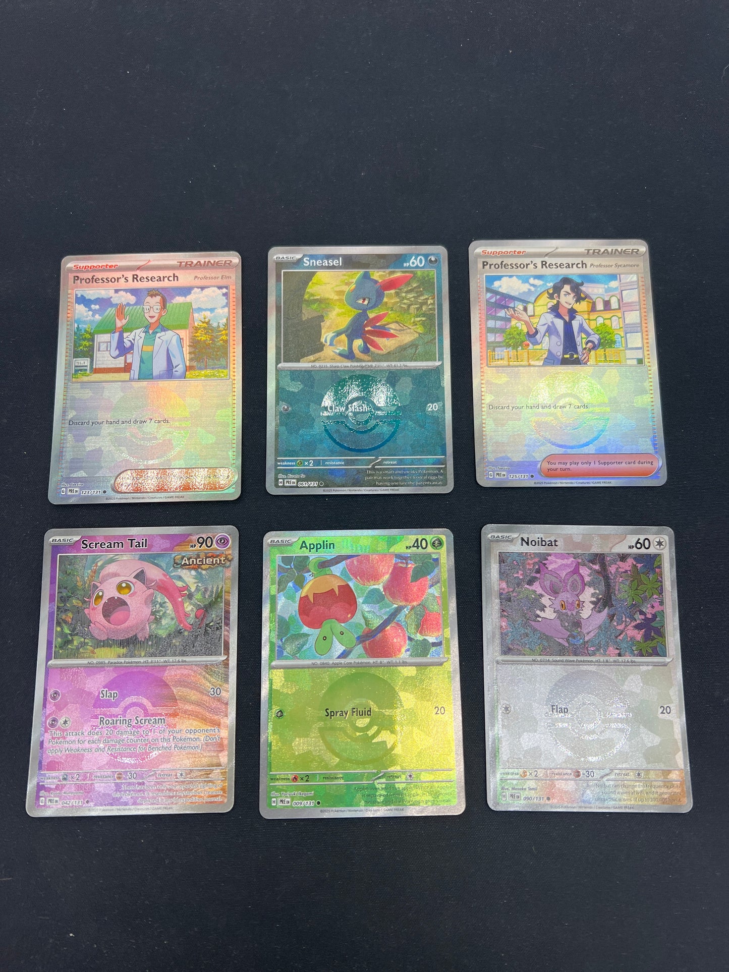 Auction Lot 336: Pokemon Cards Assorted Lot of 6 Pokeball Holos Prismatic Evolutions Conditions Vary
