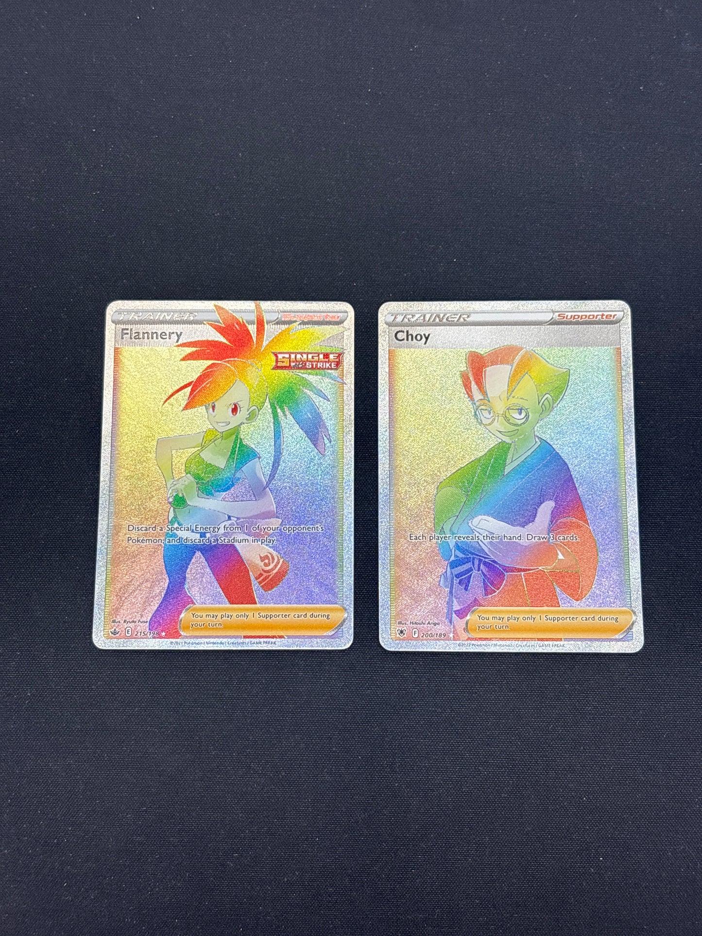 Auction Lot 455: Pokemon Cards Lot of 2 Full Art Rainbow Rare Trainers Conditions Vary