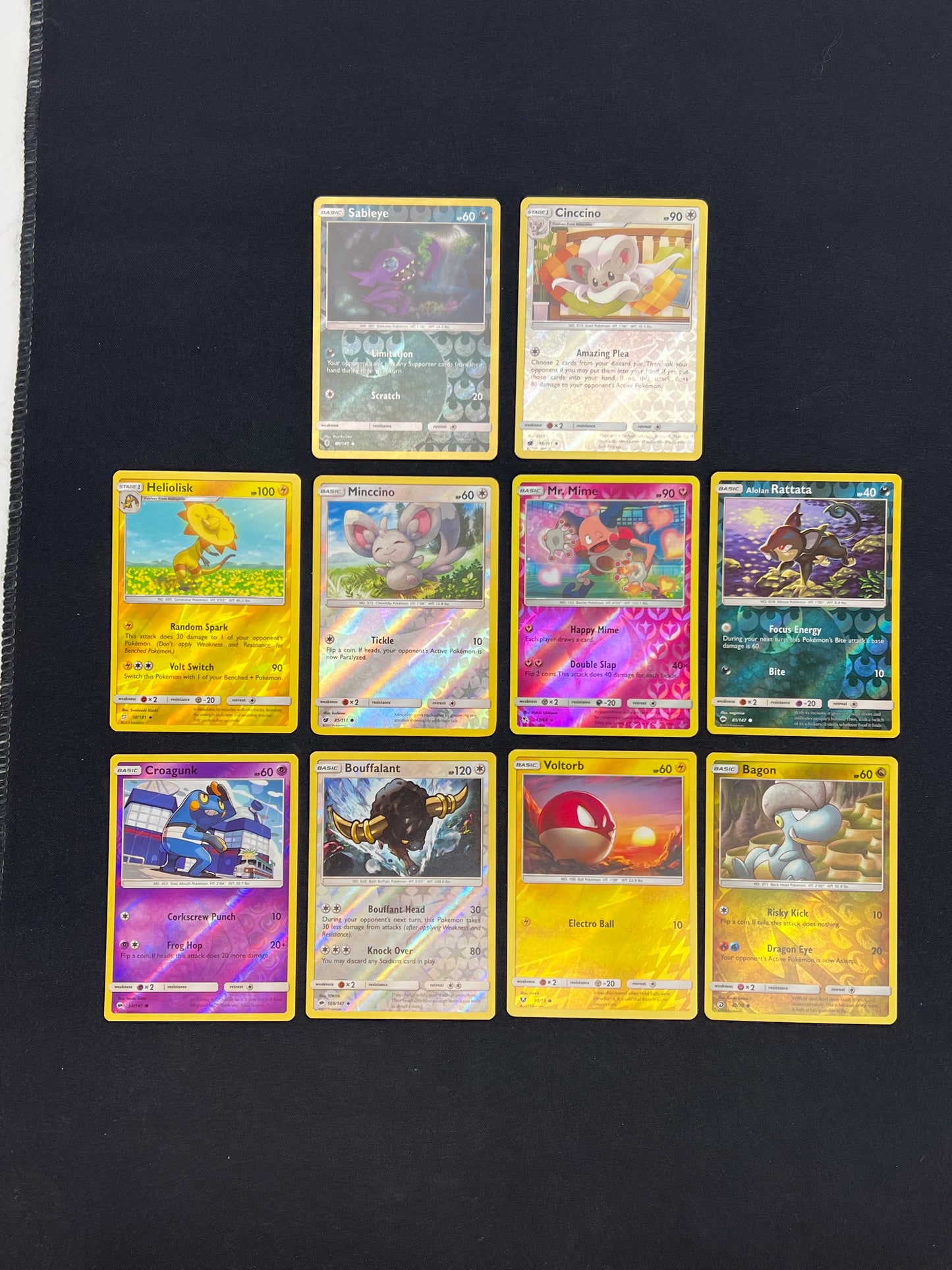 Auction Lot 50: Pokemon Cards Lot of 10 SM Era Reverse Holos Assorted Condition Vary