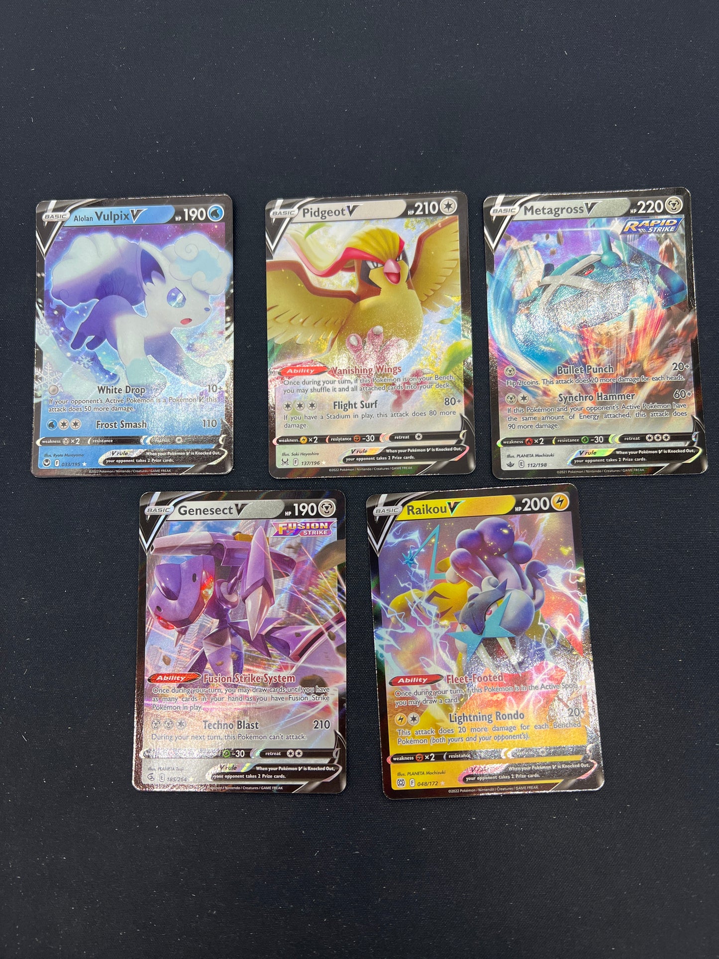Auction Lot 105: Pokemon Cards Assorted Lot of Full Art V SWSH Conditions Vary
