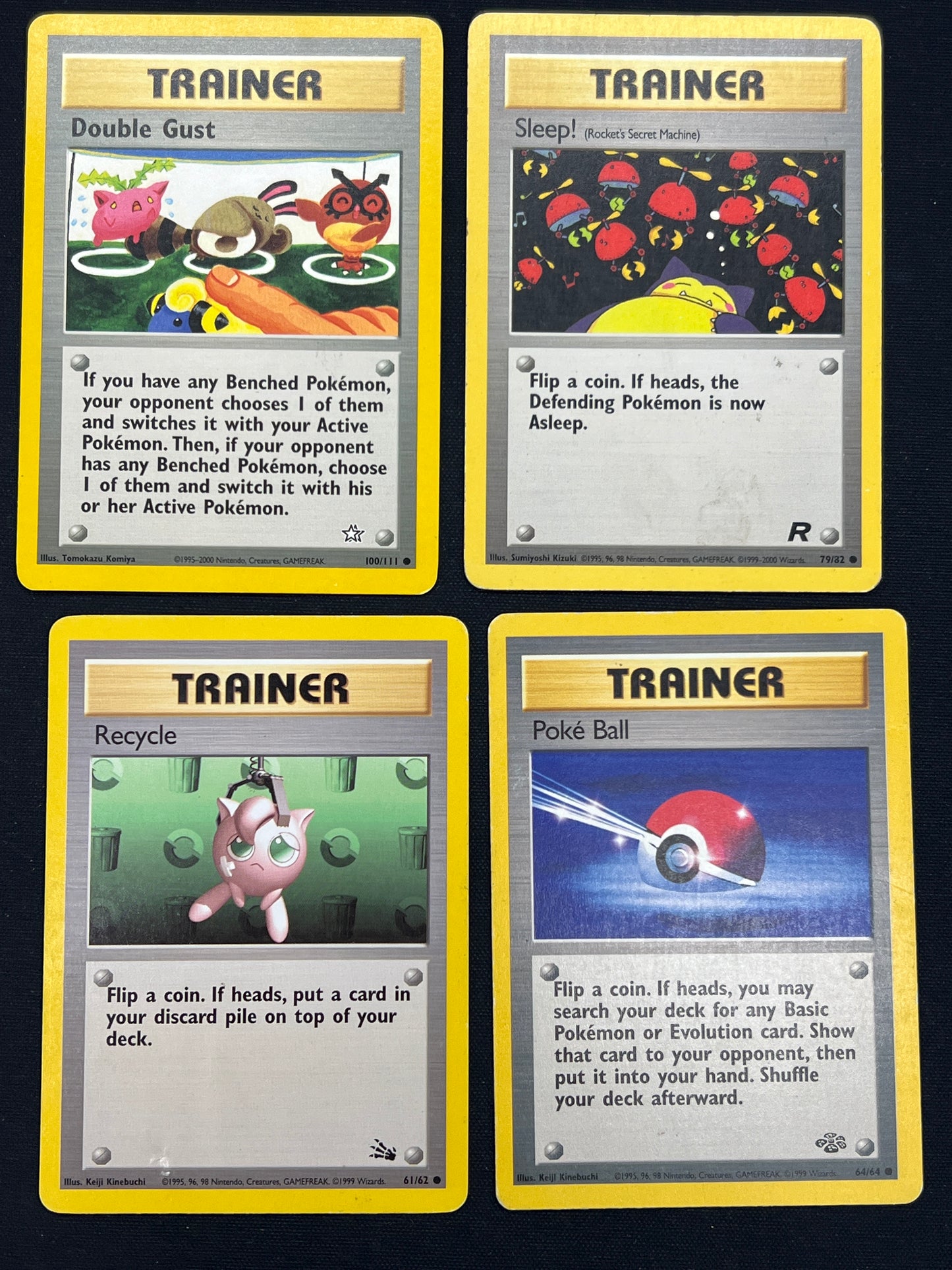 Auction Lot 405: Pokemon Cards Lot of 4 Assorted WOTC Trainer Conditions Vary