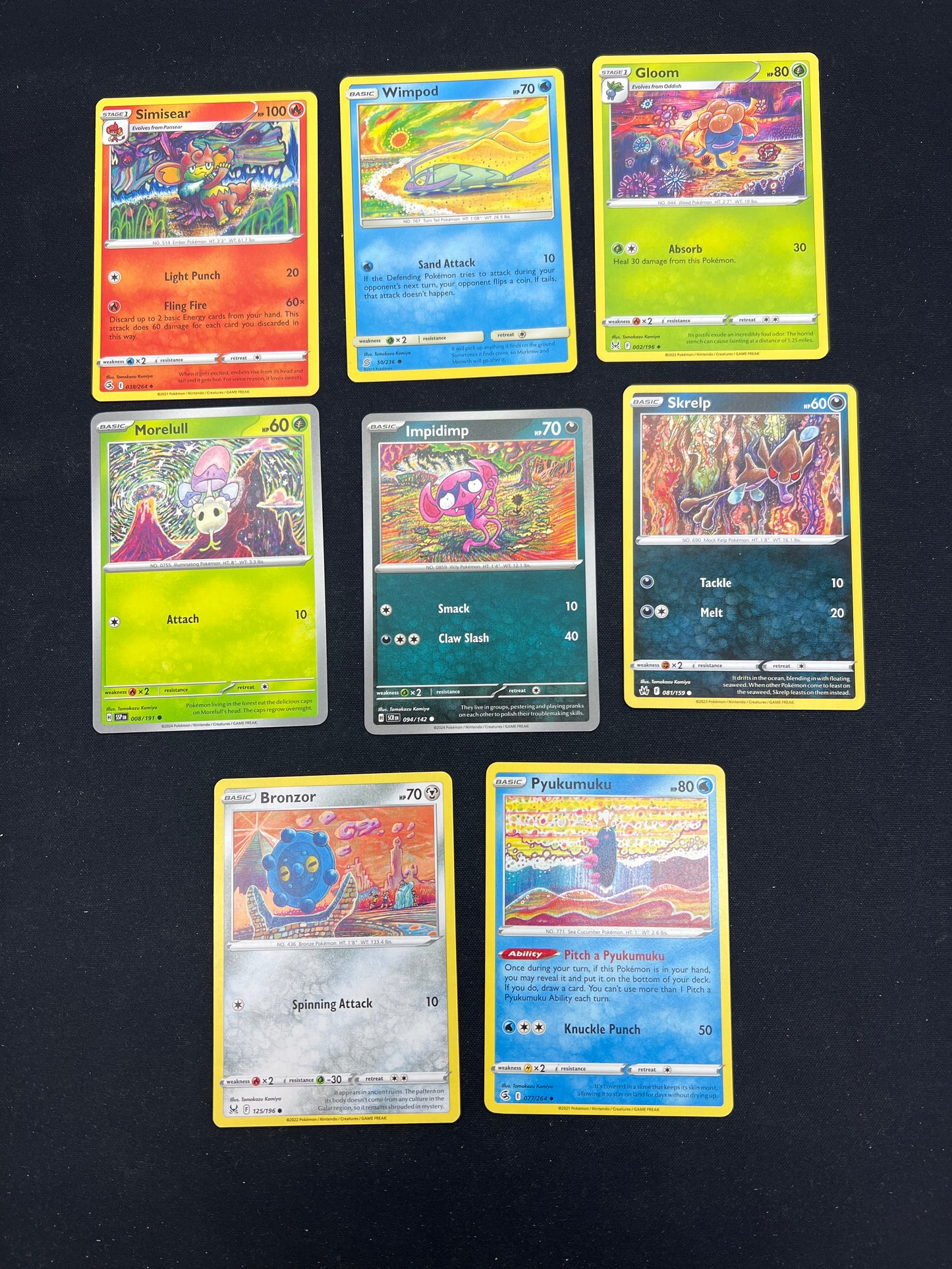 Auction Lot 383: Pokemon Cards Lot of 8 Assorted Tomokazu Komiya Conditions Vary