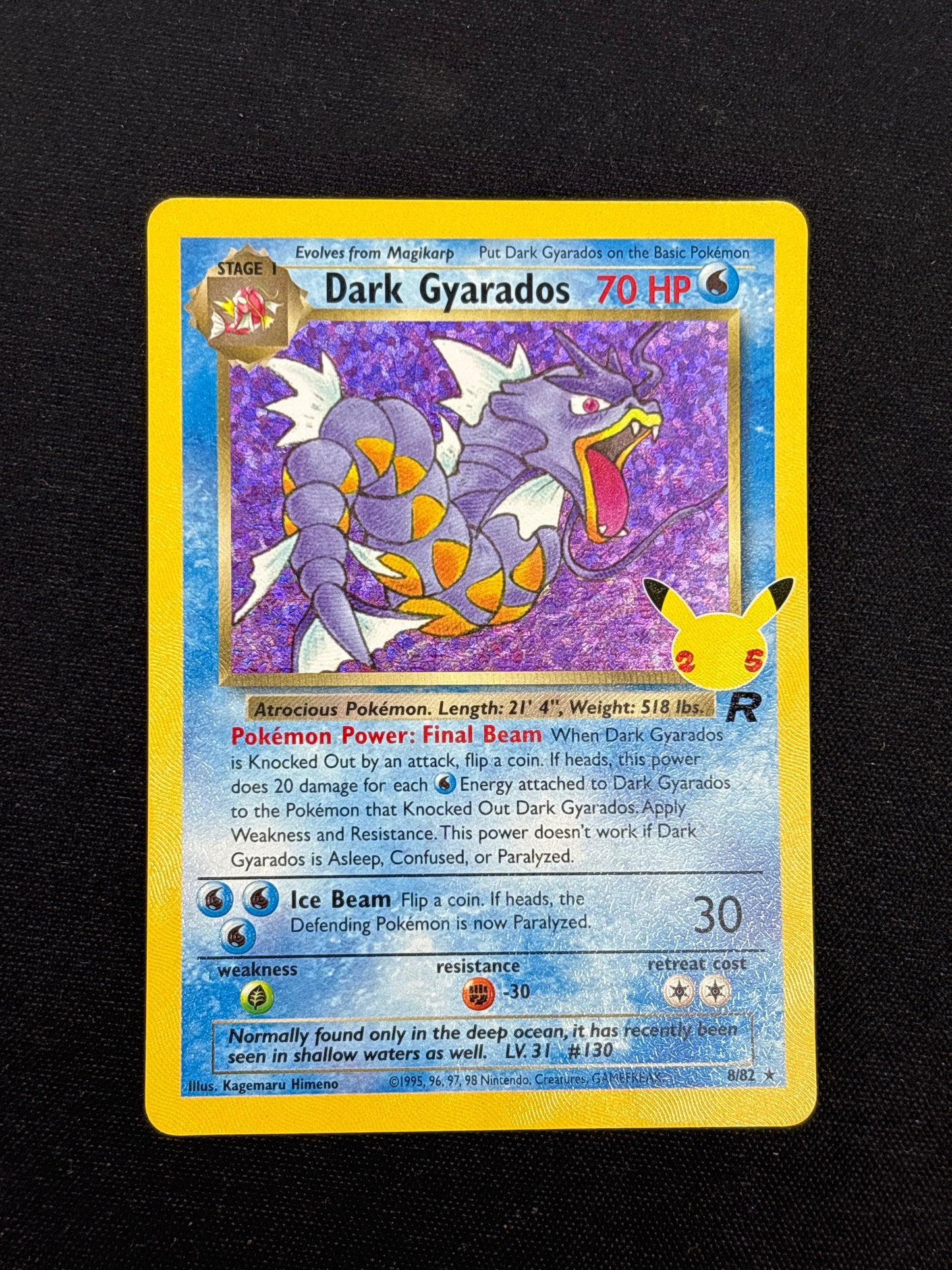 Auction Lot 215: Dark Gyarados Celebrations Card Conditions Vary
