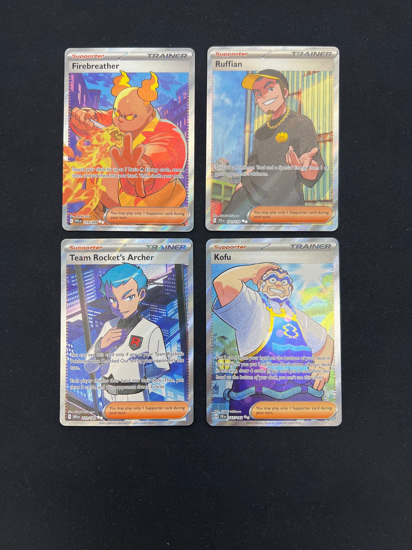Auction Lot 428: Pokemon Cards Assorted Lot of 4 Full Art Trainers Conditions Vary