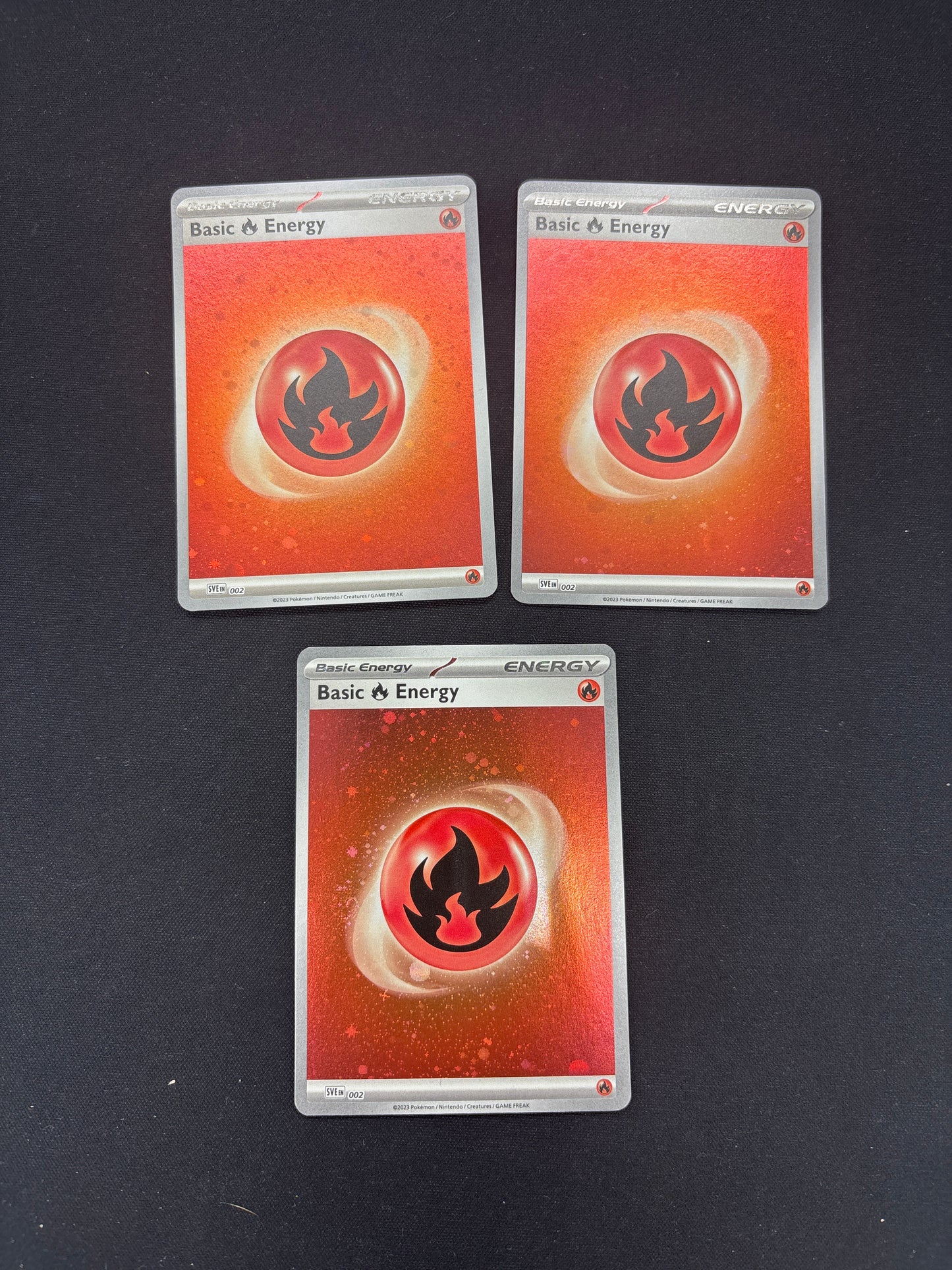 Auction Lot 248: Pokemon Fire Holo Energy Card Lot Conditions Vary