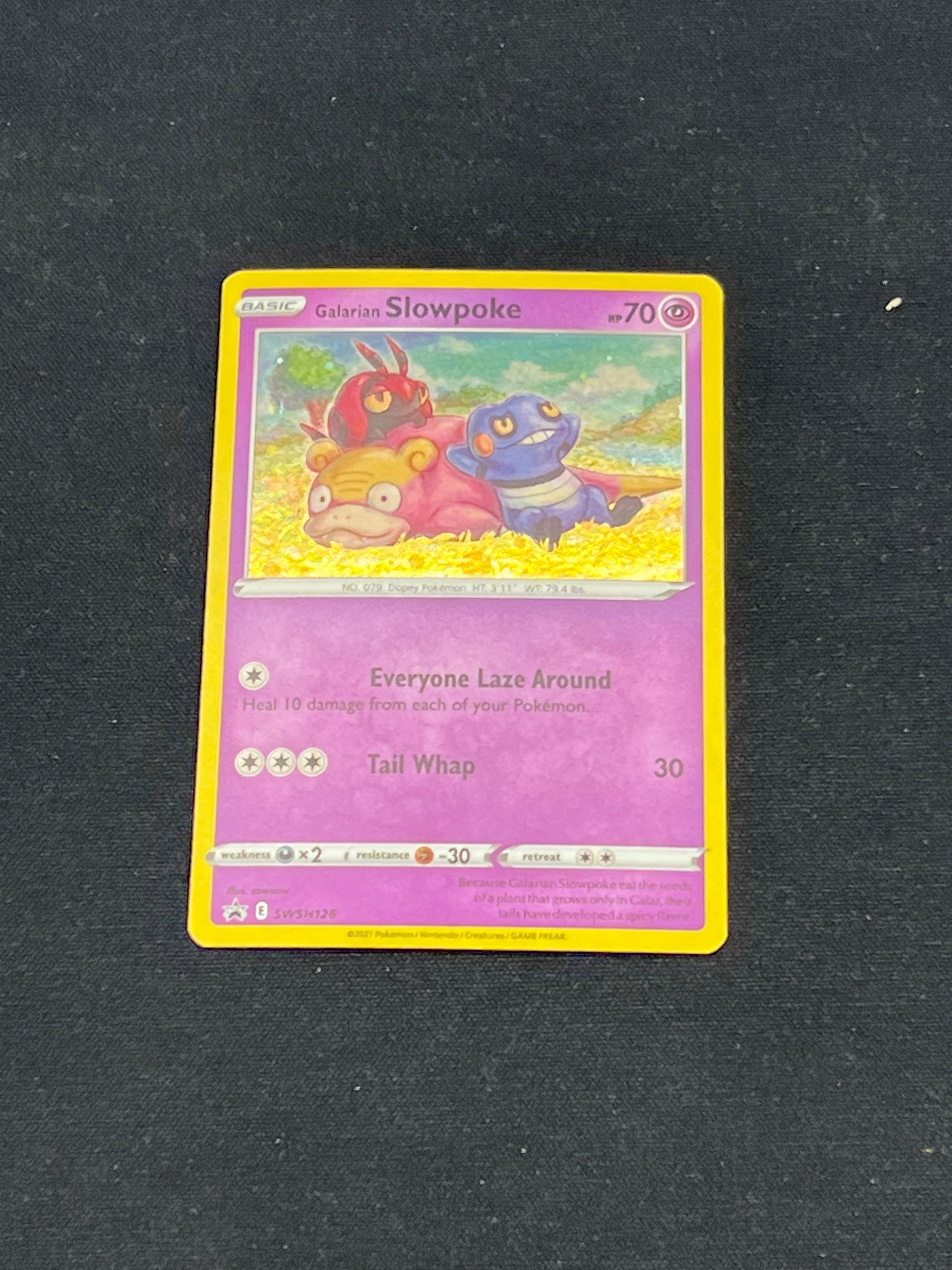 Auction Lot 145: Pokemon Cards Galarian Slowpoke Cosmo Holo Promo Evolving Skies Conditions Vary