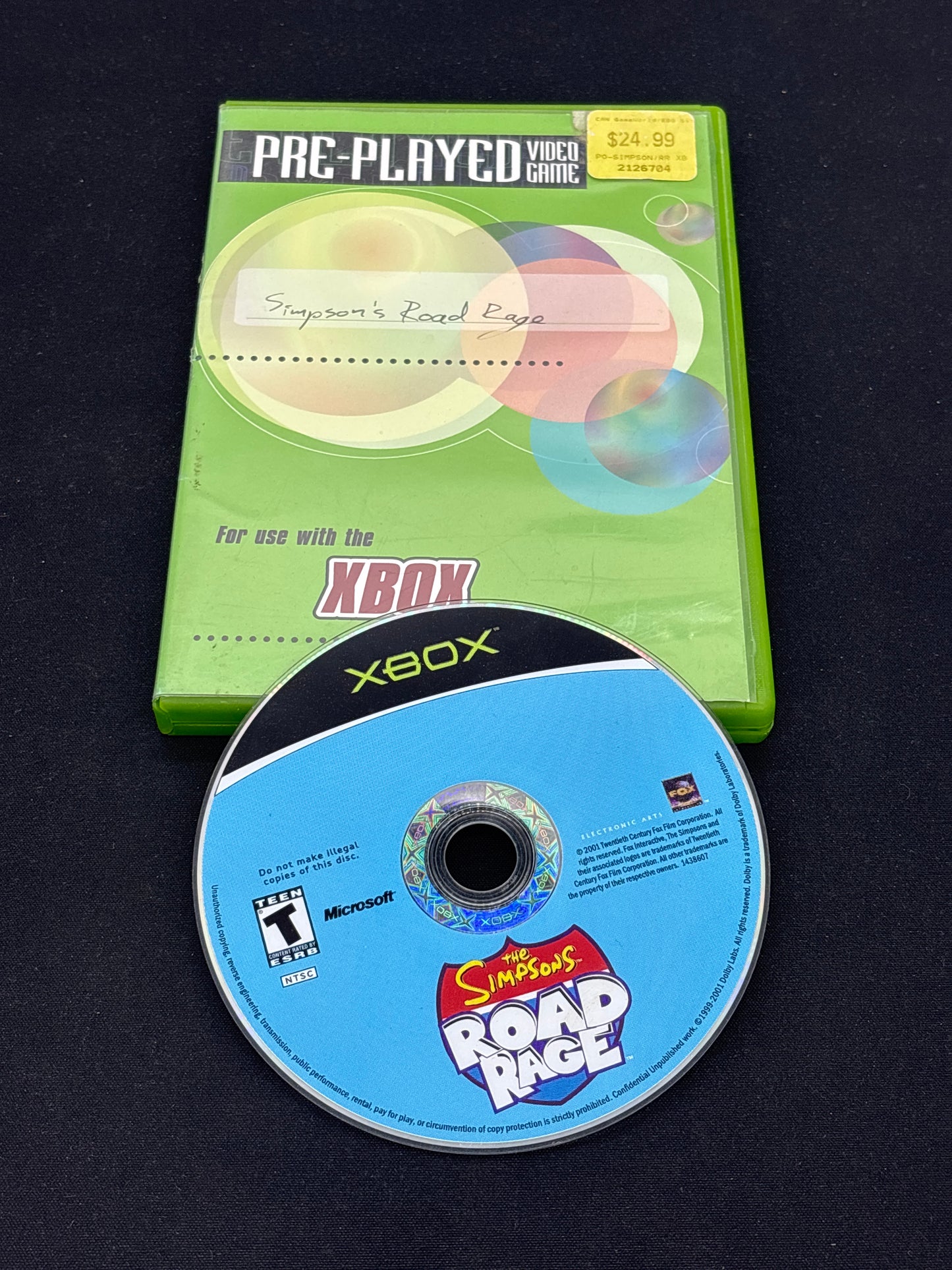 Auction Lot 2: XBOX Video Game The Simpson's Road Rage Loose