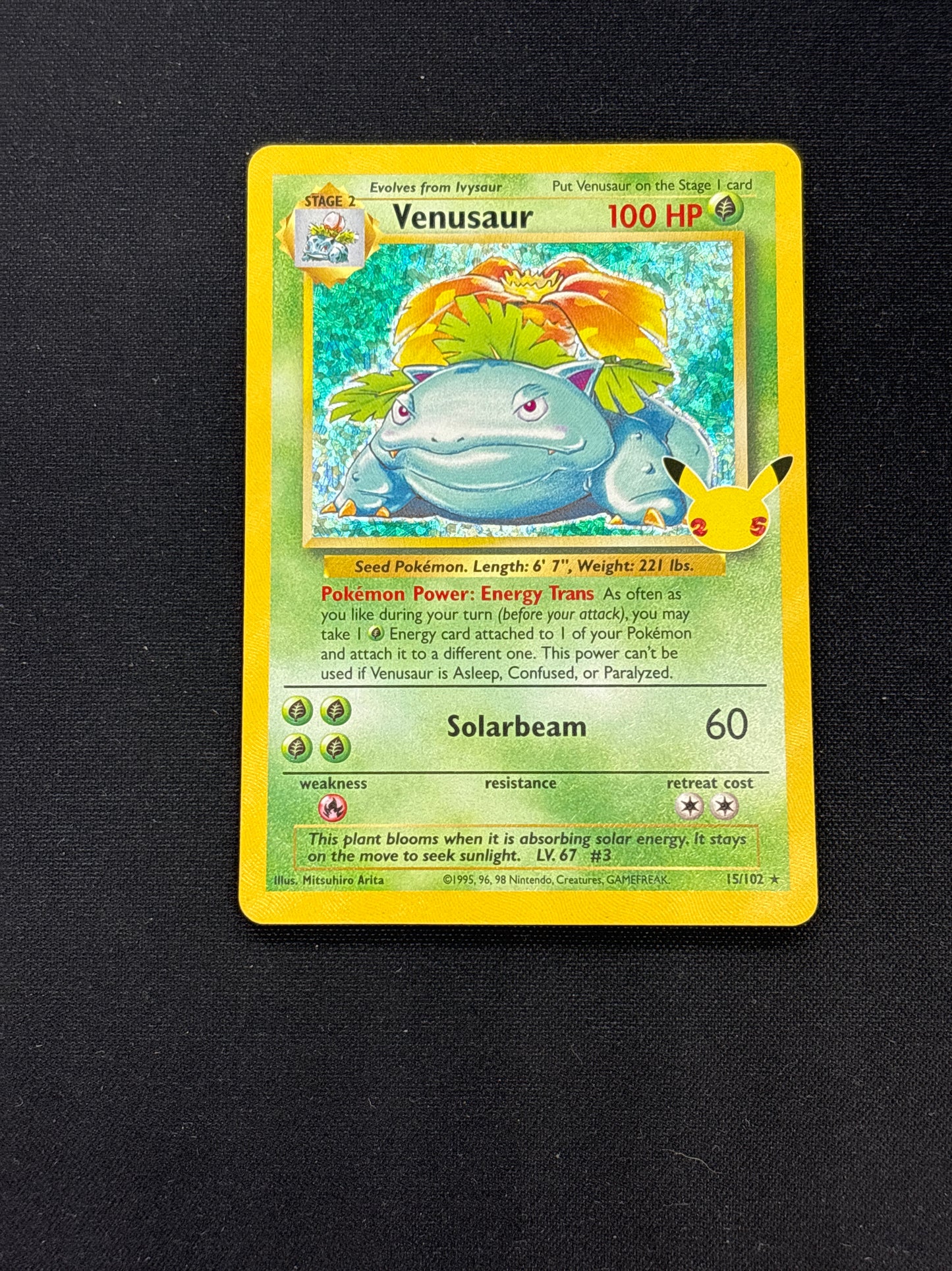 Auction Lot 314: Venusaur Holo Pokemon Celebrations Card Conditions Vary