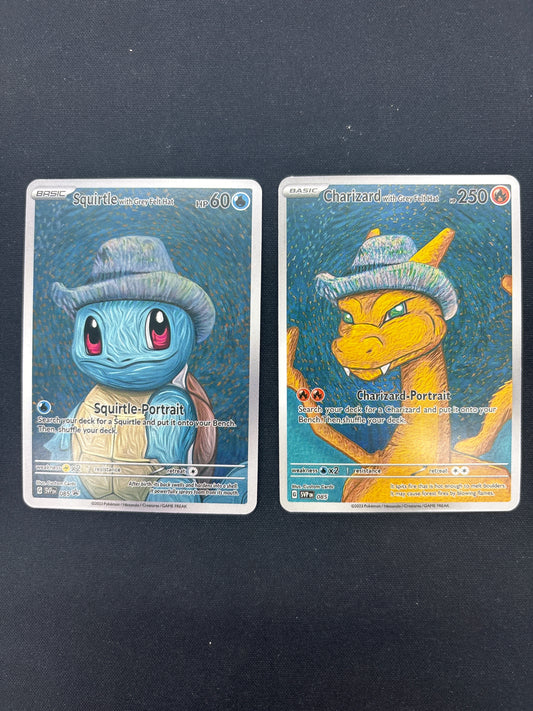 Auction Lot 329: Pokemon Cards (CUSTOM) Lot of 2 Squirtle & Charizard Van Gogh Conditions Vary