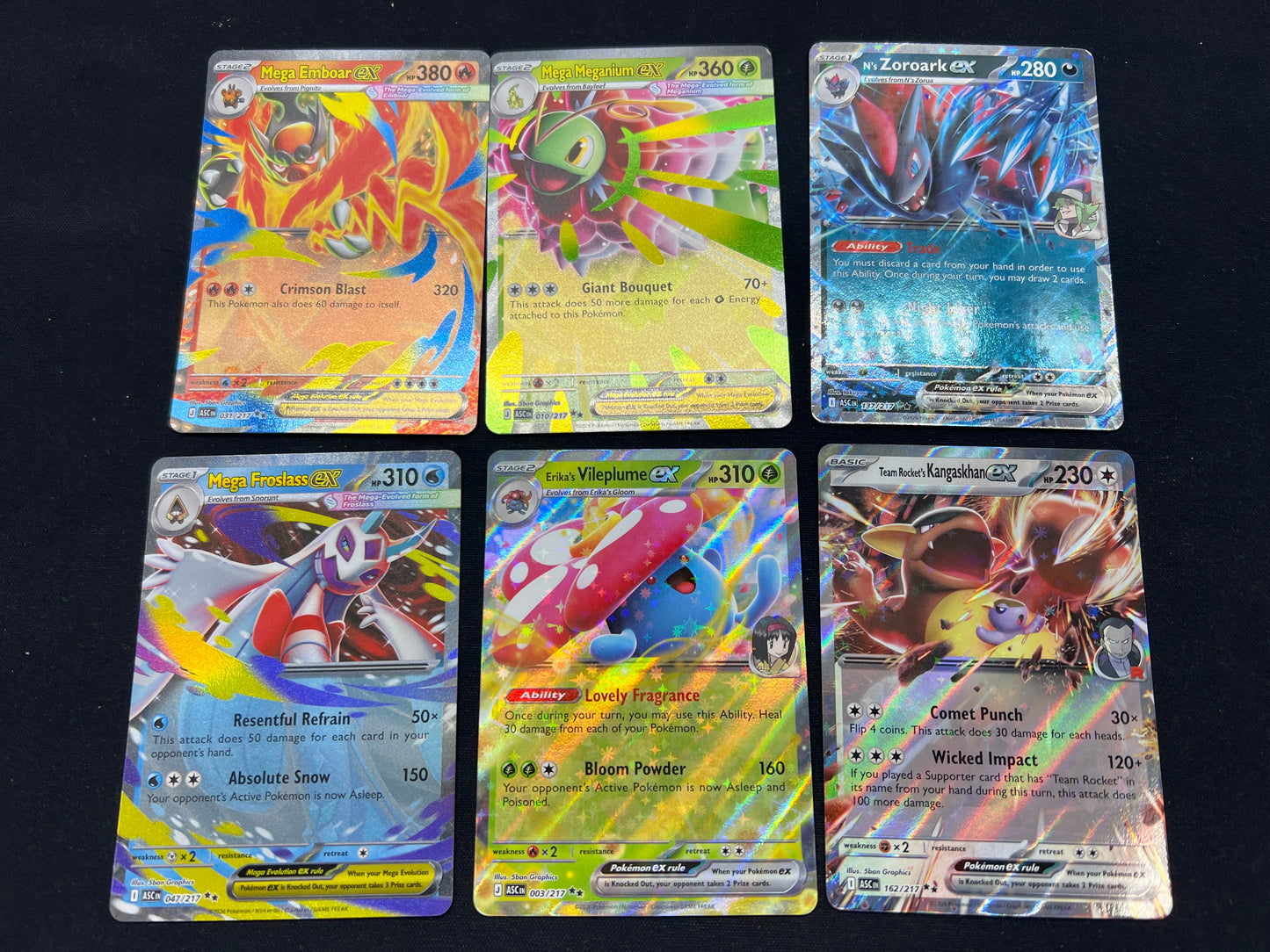 Auction Lot 173: Pokemon Cards Lot of 6 EX Double Rares Ascended Heroes Condition Vary