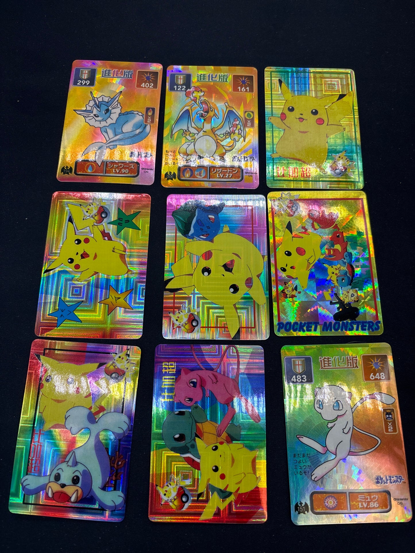 Auction Lot 93: Pokemon Cards Lot of 9 Japanese Prism Stickers Conditions Vary