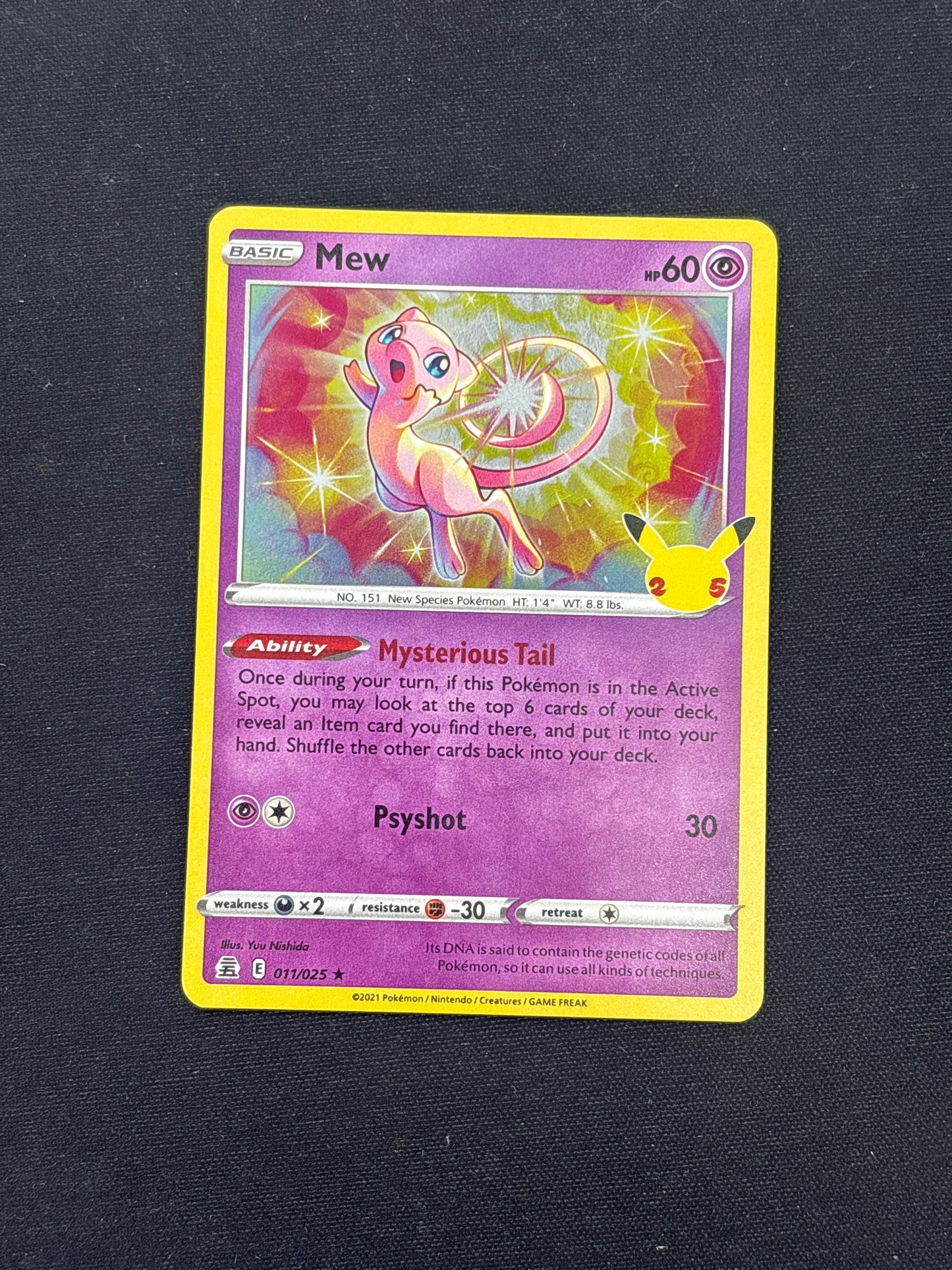 Auction Lot 13: Pokemon Cards Mew Holo Celebrations Condition Vary