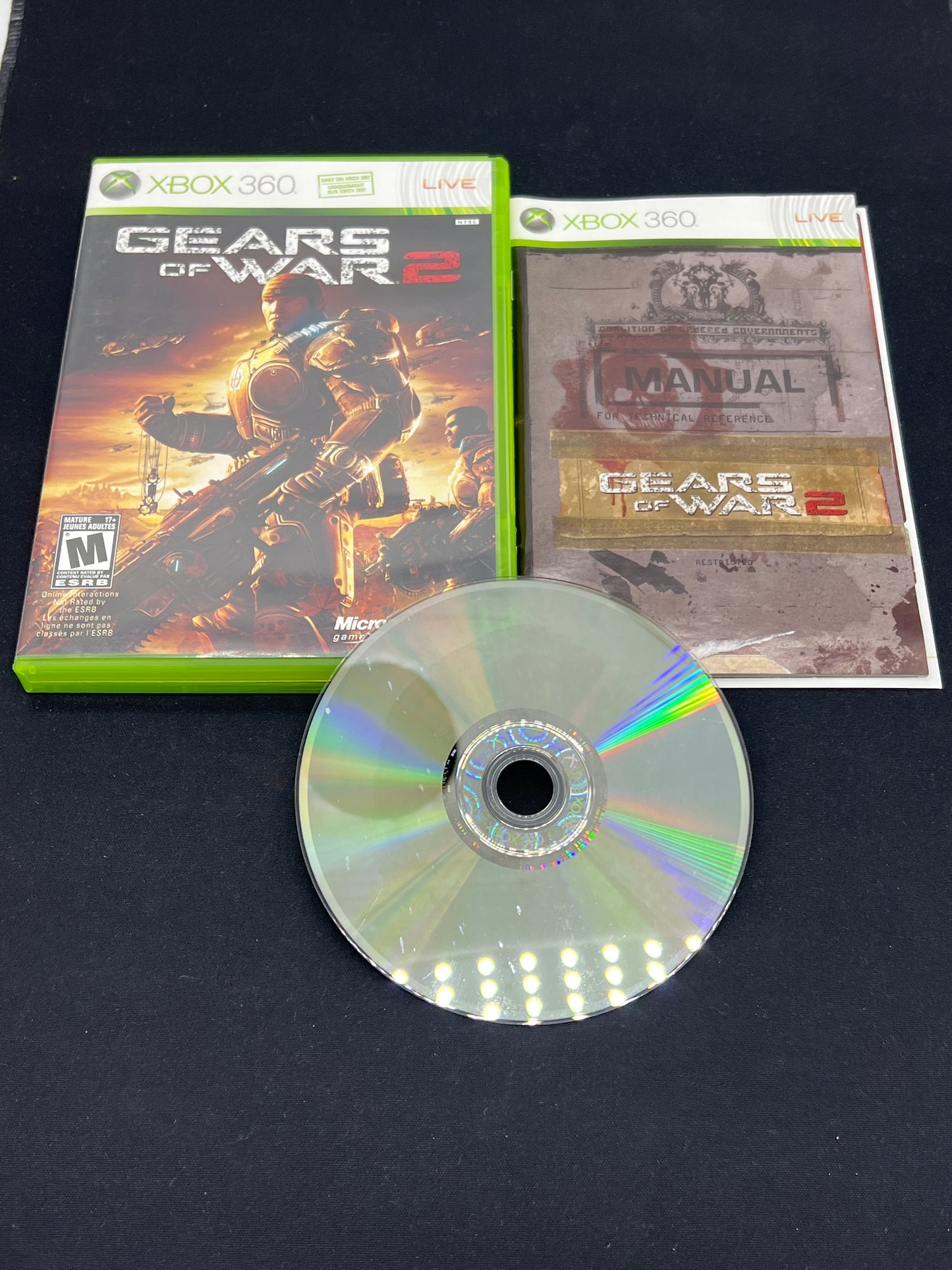 Auction Lot 43: XBOX 360 Video Game Gears of War 2 CIB