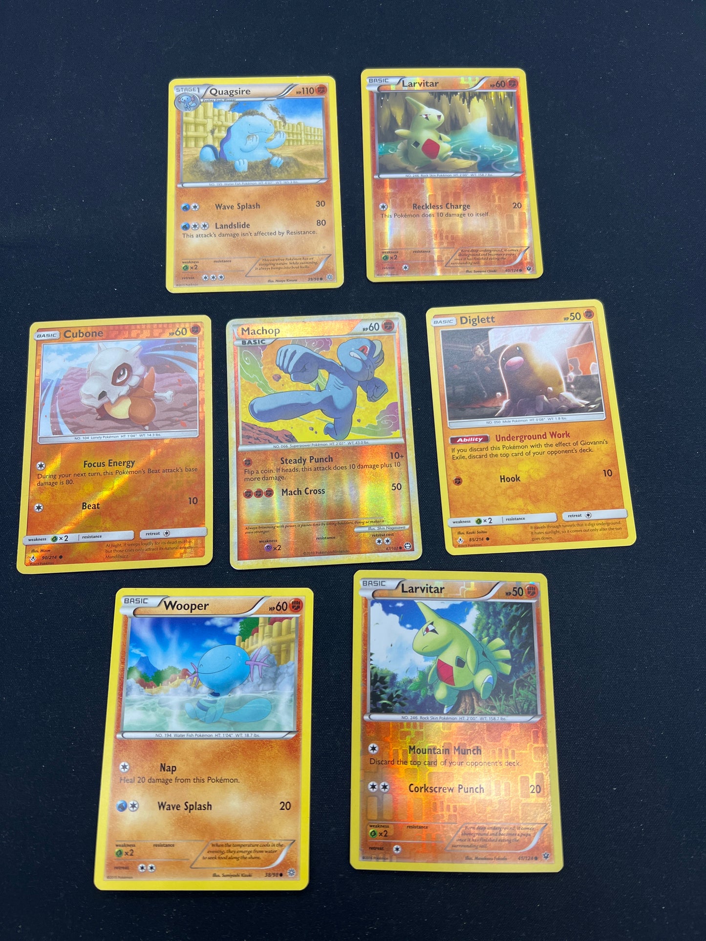 Auction Lot 137: Pokemon Cards Lot of 7 Fighting Types Holos Commons Uncommons Conditions Vary