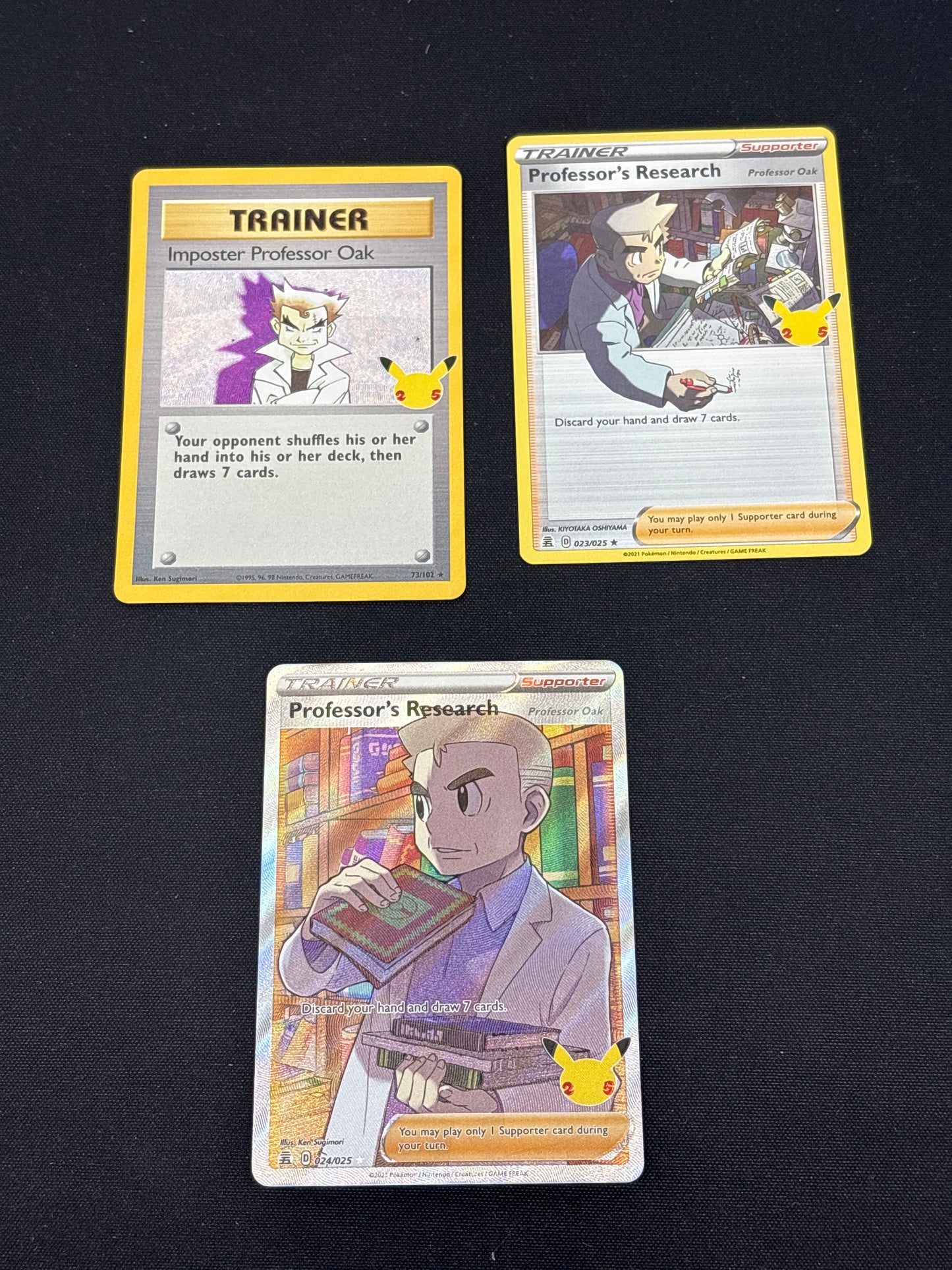 Auction Lot 410: Pokemon Cards Assorted Lot of 3 Professor Oak Conditions Vary