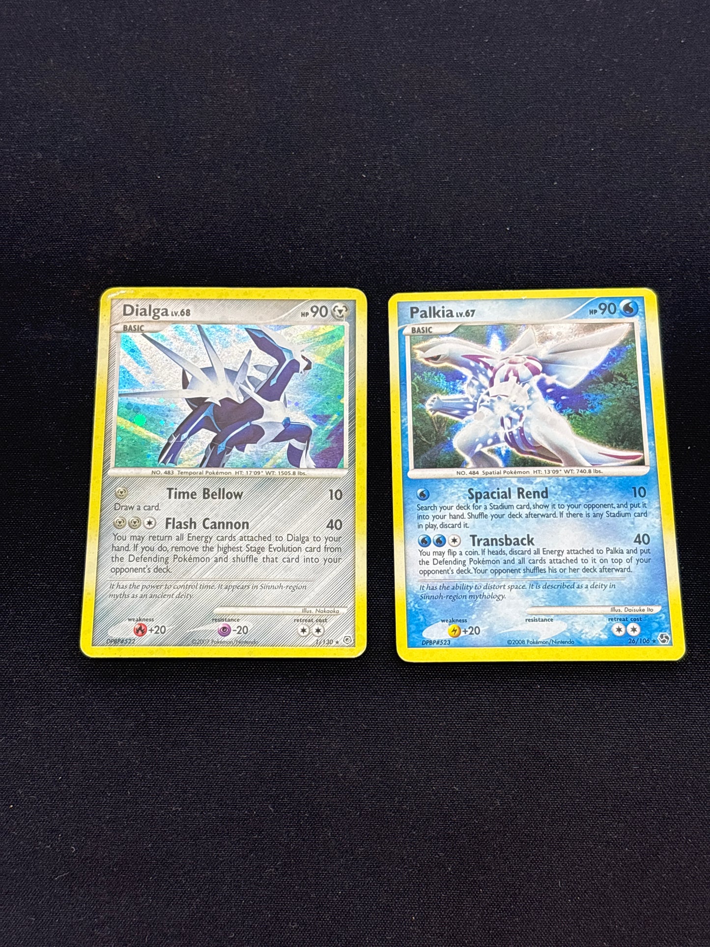Auction Lot 183: Pokemon Cards Lot of 2 Dialga Palkia Holo Rare Conditions Vary