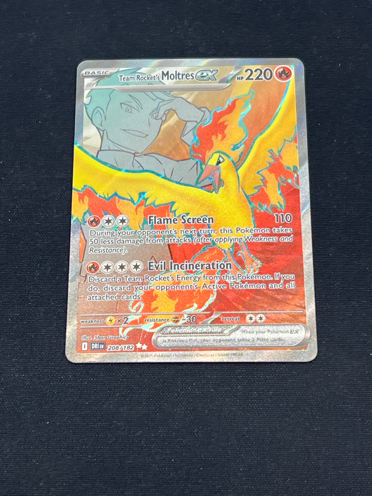 Auction Lot 297: Pokemon Cards Team Rockets Moltres EX Full Art Conditions Vary