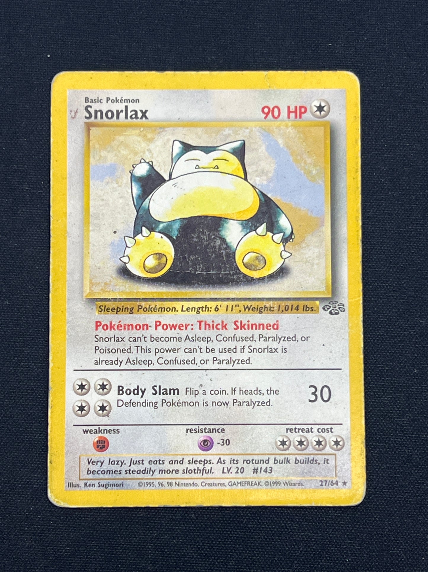 Auction Lot 363: Pokemon Cards Snorlax Non Holo Rare Jungle Condition Vary