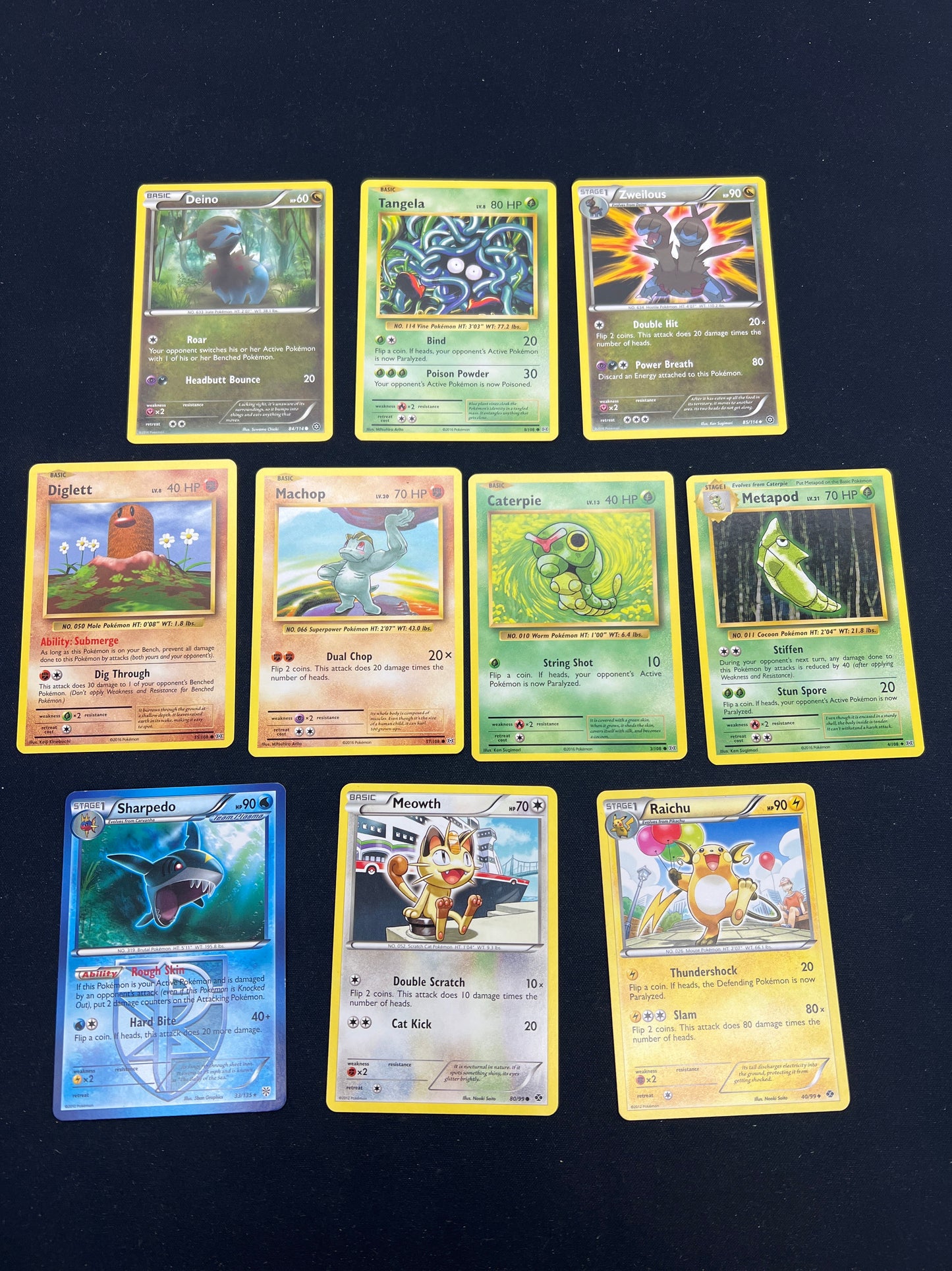 Auction Lot 142: Pokemon Cards Assorted Lot of 10 Mixed Eras Commons Uncommons Conditions Vary