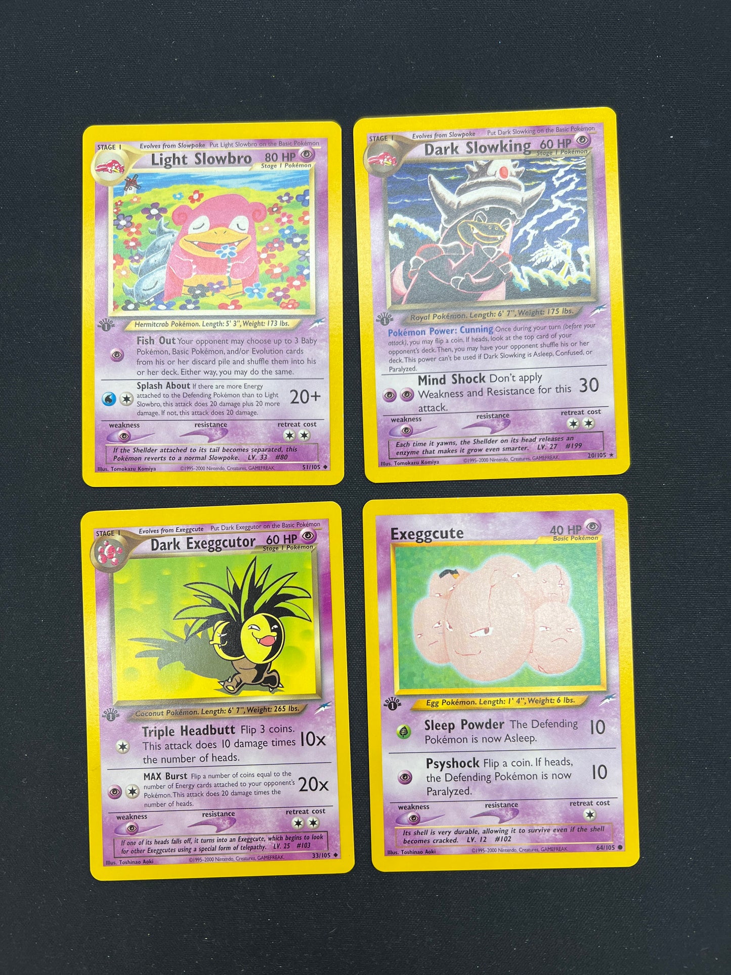 Auction Lot 29: Pokemon Cards Lot of 4 Assorted Psychic Types 1st Edition Neo Discovery Conditions Vary