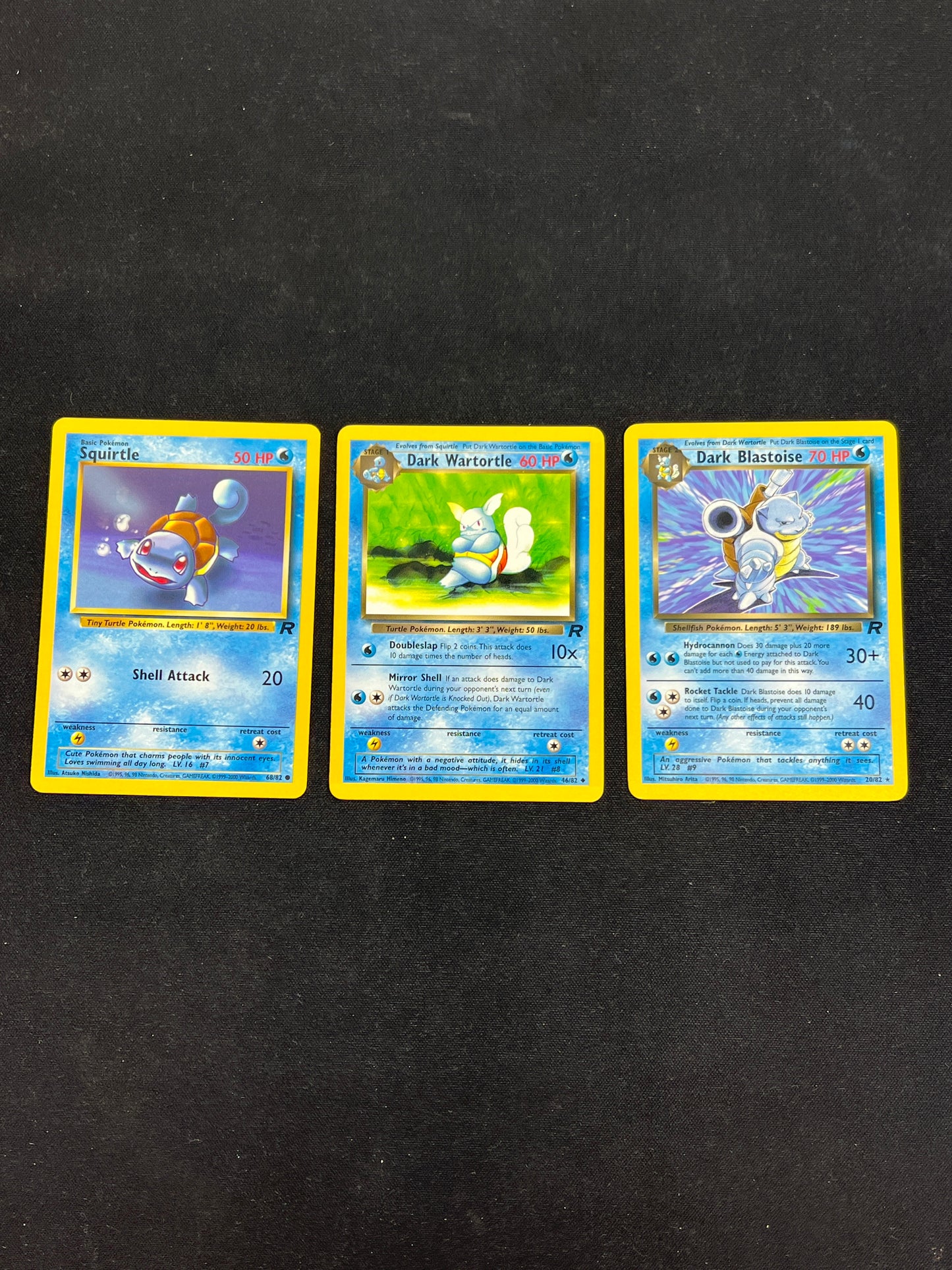 Auction Lot 51: Pokemon Cards Lot of 3 Squirtle Evolution Line WOTC Team Rocket Conditions Vary