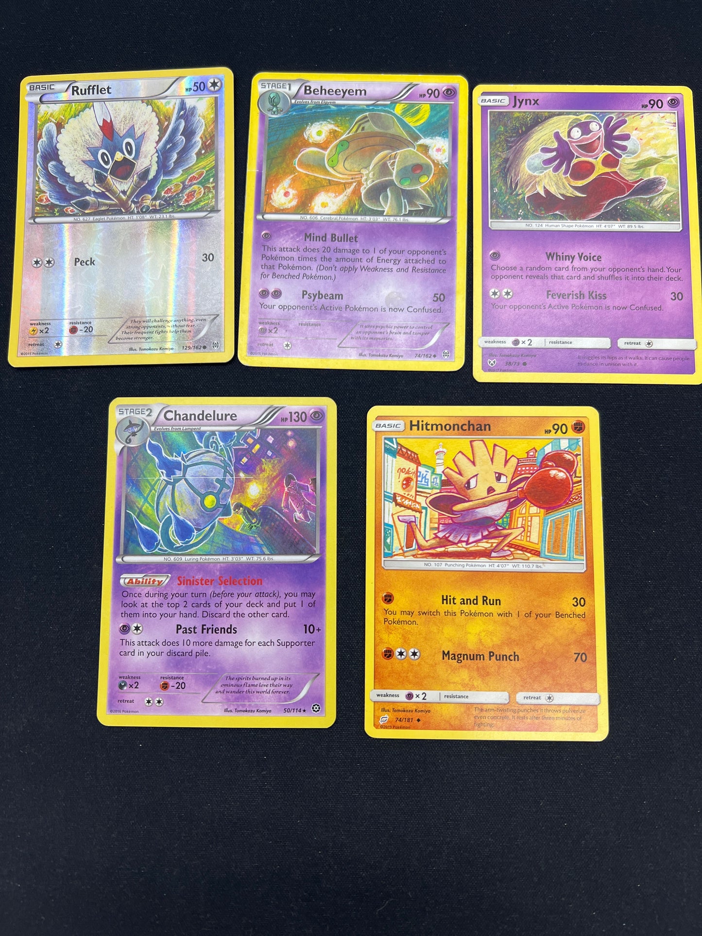 Auction Lot 110: Pokemon Cards Lot of 5 Tomokazu Komiya Commons Uncommons Conditions Vary