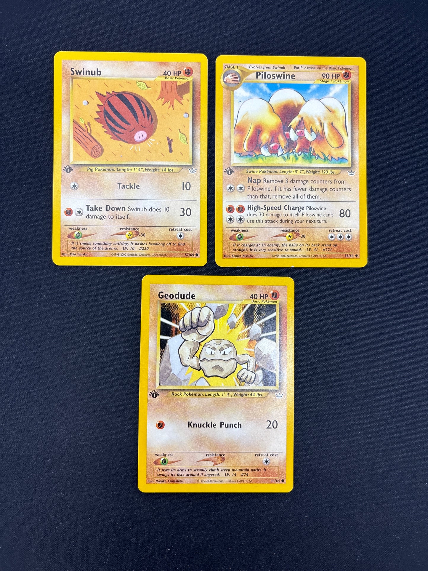 Auction Lot 371: Pokemon Cards 1st Edition Neo Revelation Fighting Type Common Uncommons Conditons Vary