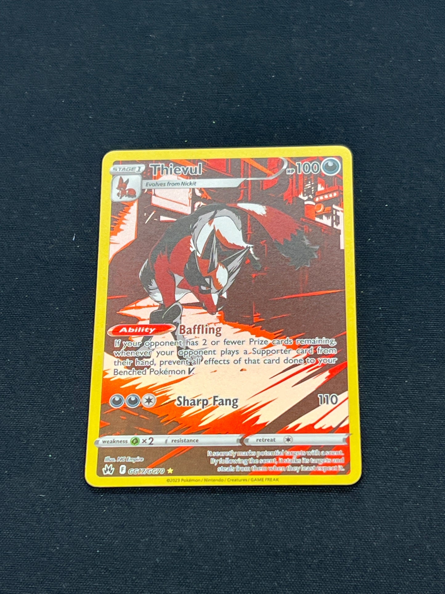 Auction Lot 236: Pokemon Card Thievul GG Crown Zenith Conditions Vary