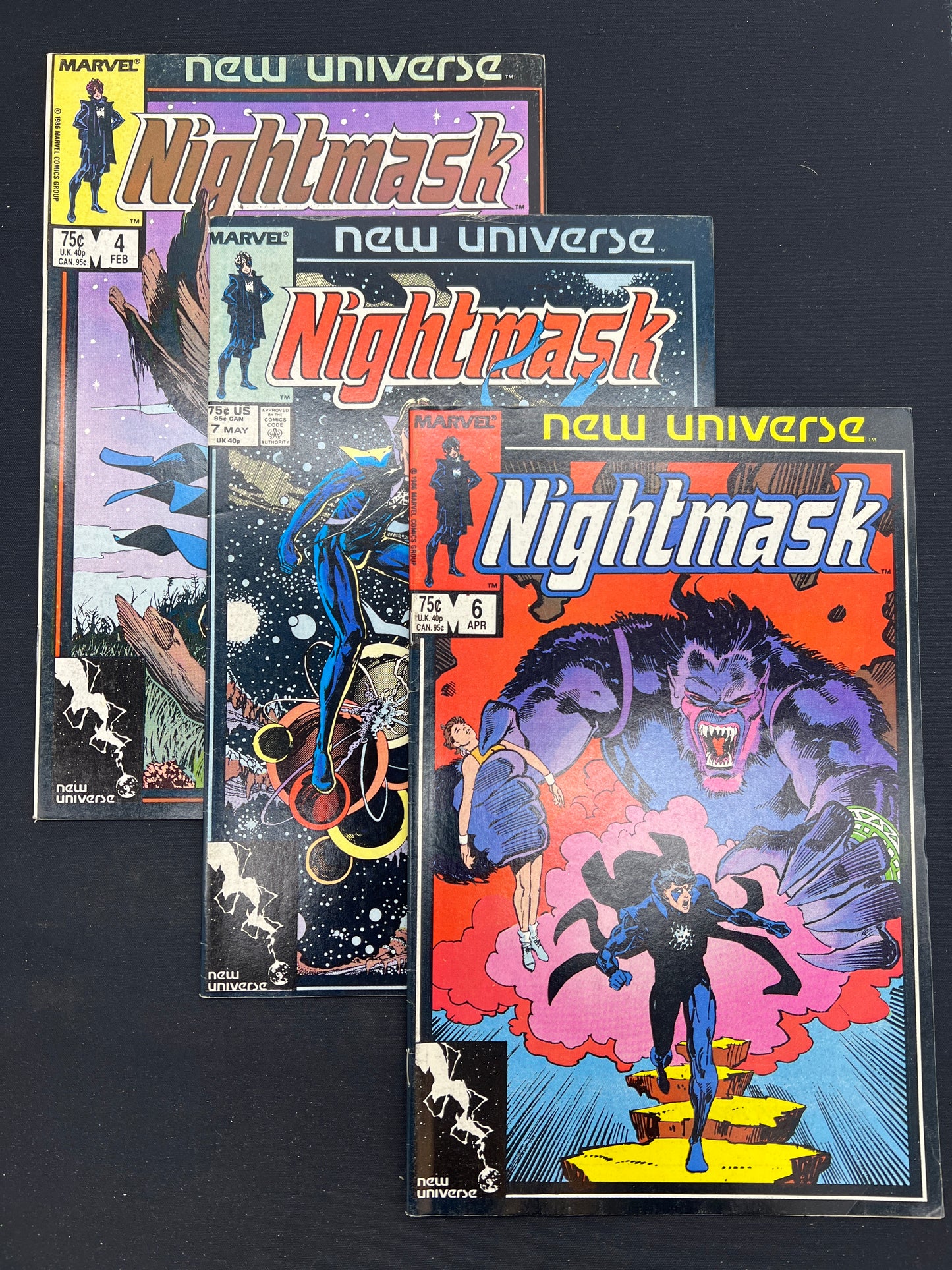 Auction Lot 117: Marvel Comics New Universe Nightmask Issues 4,6 and 7 Lot