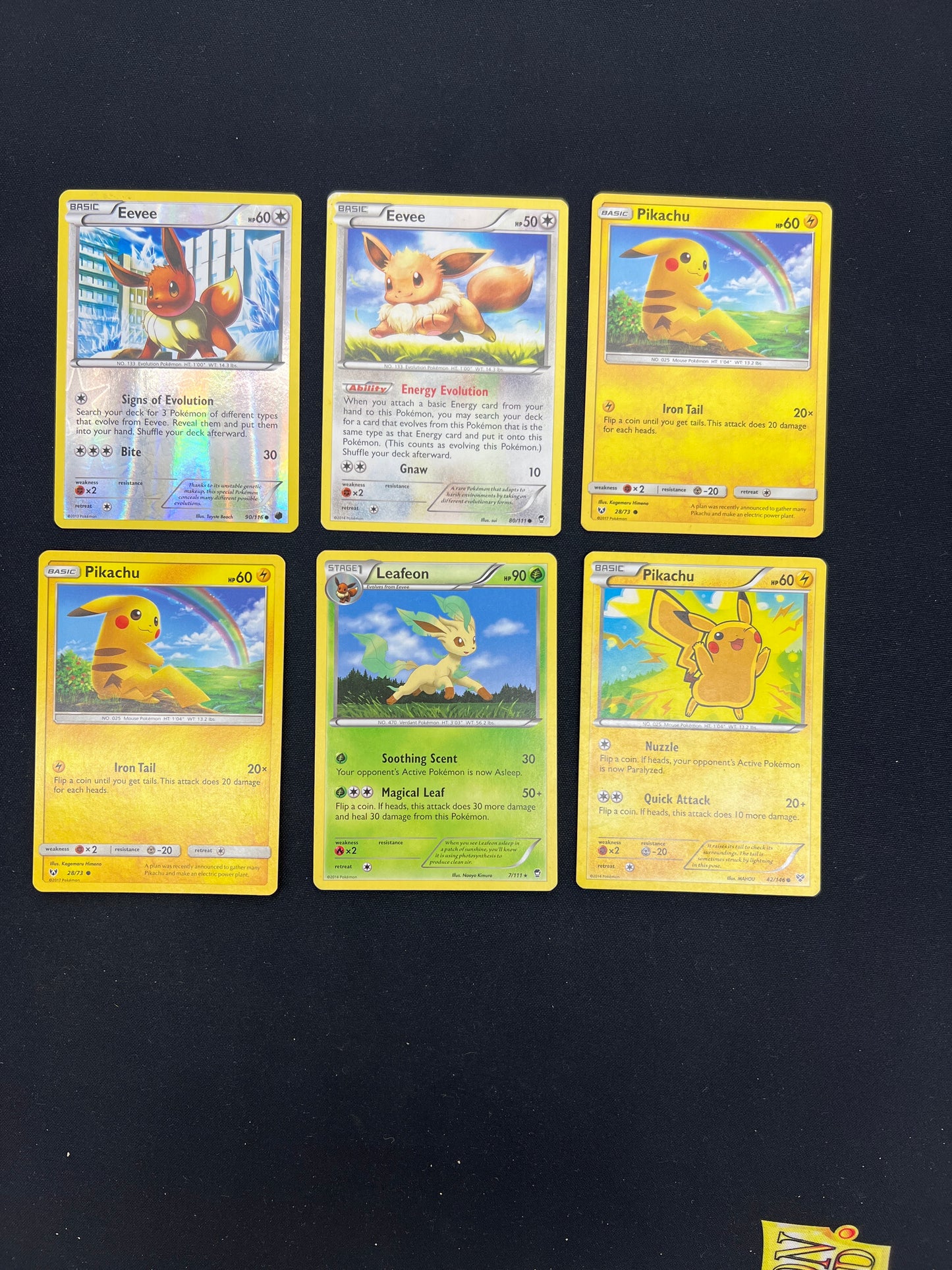 Auction Lot 156: Pokemon Cards Assorted Lot of 6 Pikachu and Eevee Conditions Vary