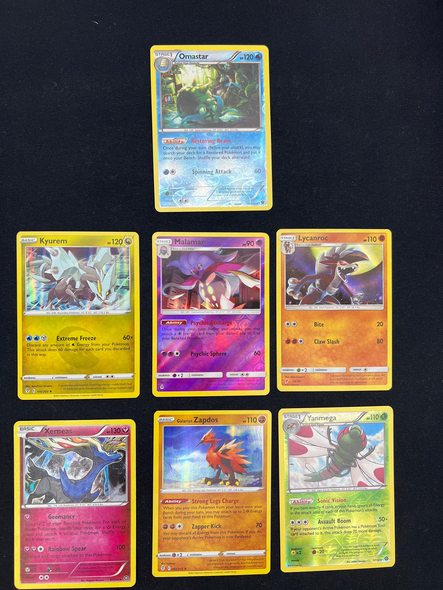 Auction Lot 197: Pokemon Cards Lot of 7 Assorted Holo Rares SM SWSH Era Conditions Vary