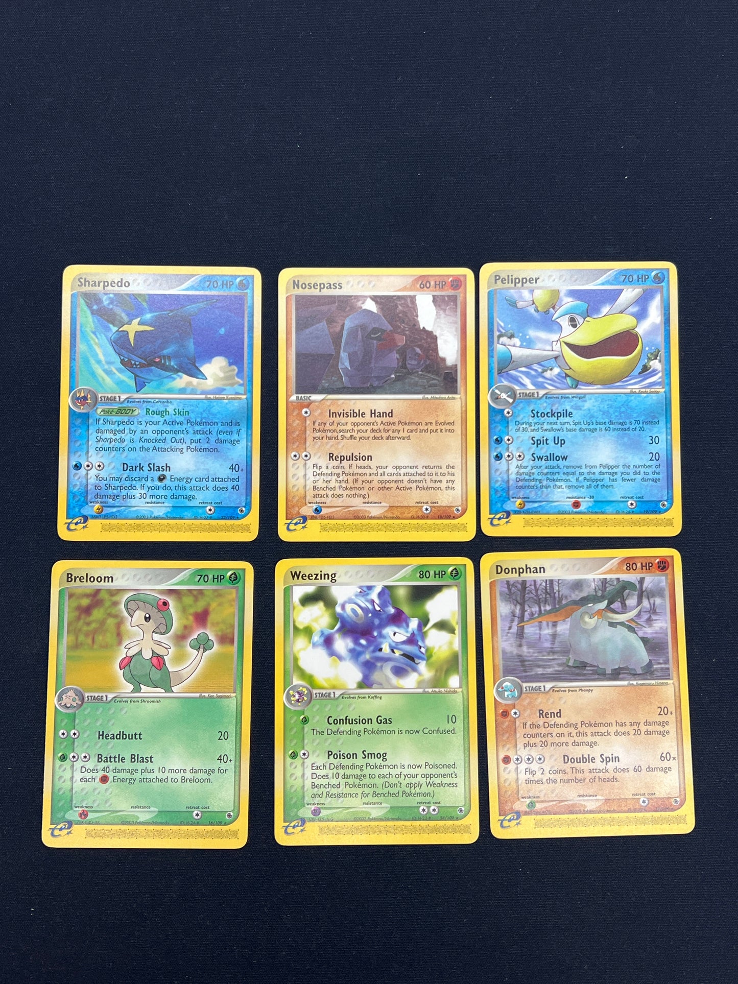 Auction Lot 34: Pokemon Cards Lot of 6 Mid Era Commons Uncommons Conditions Vary