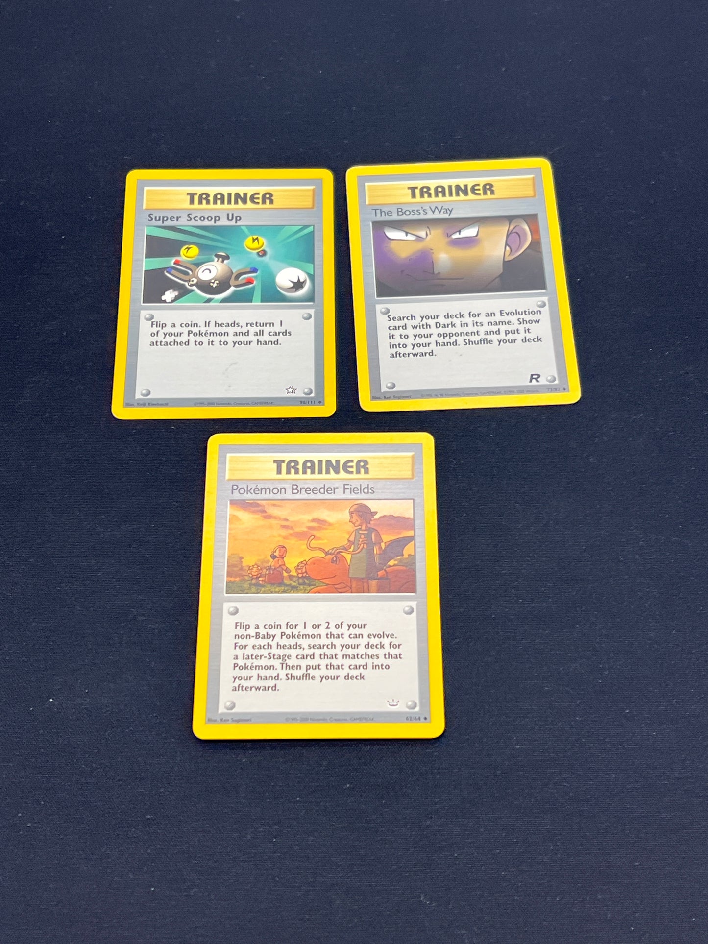 Auction Lot 226: Pokemon Cards Lot of 3 Trainer WOTC Conditions Vary