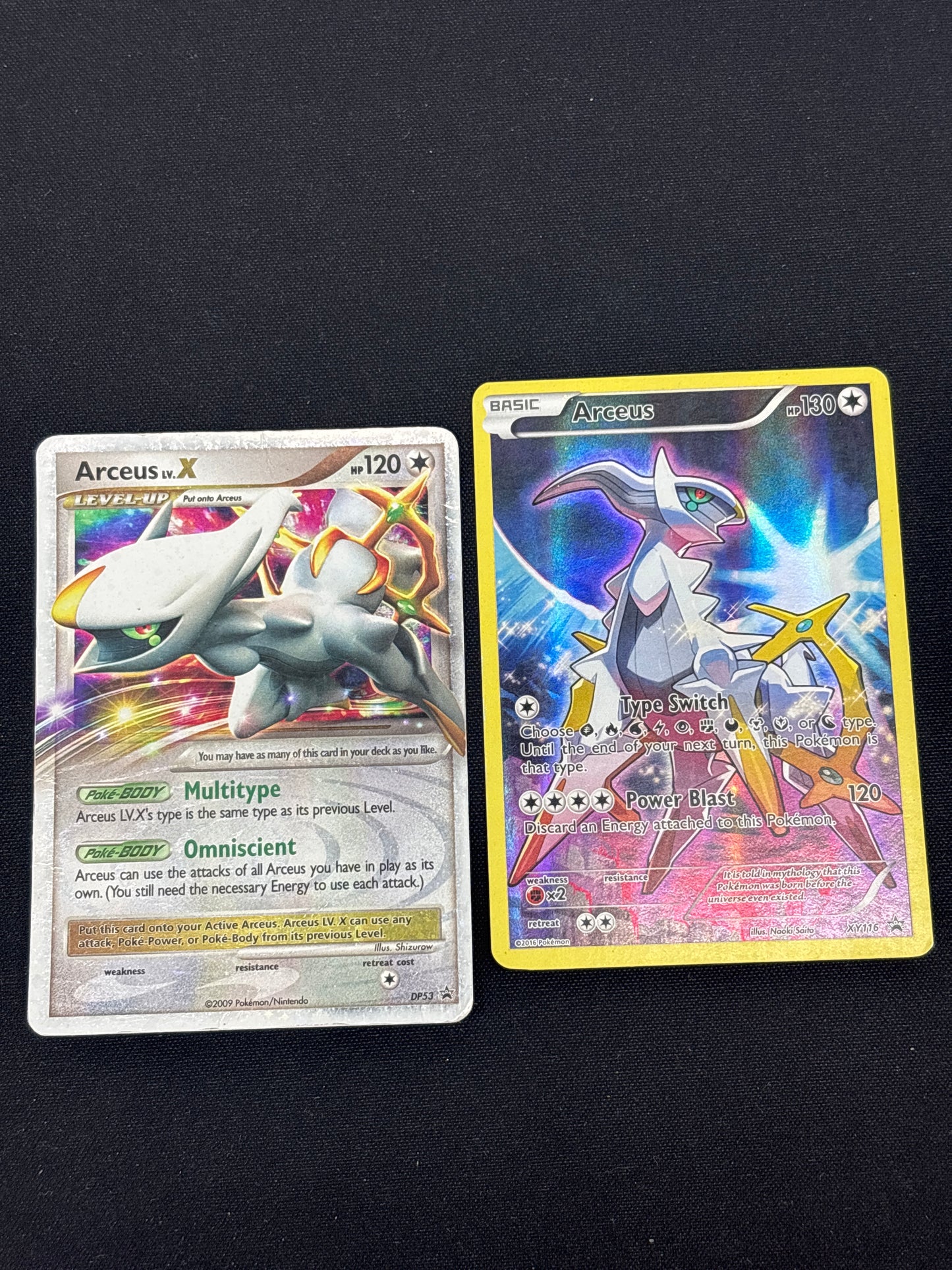 Auction Lot 451: Pokemon Cards Lot of 2 Arceus Full Art + Lv.X Promos Conditions Vary