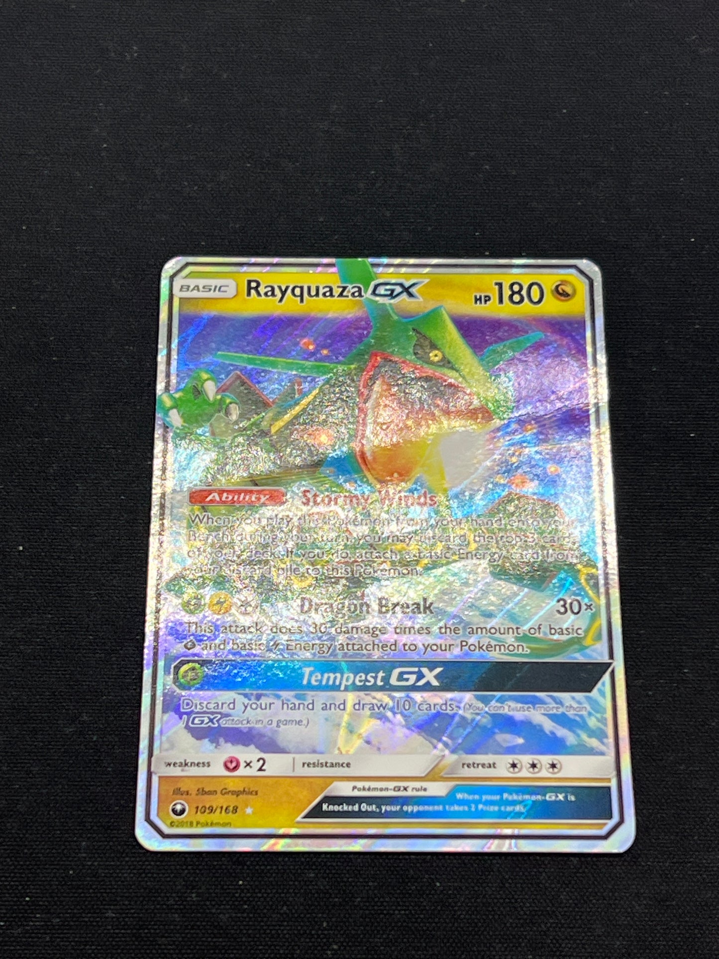 Auction Lot 138: Pokemon Cards Rayquaza GX Full Art Condition Vary