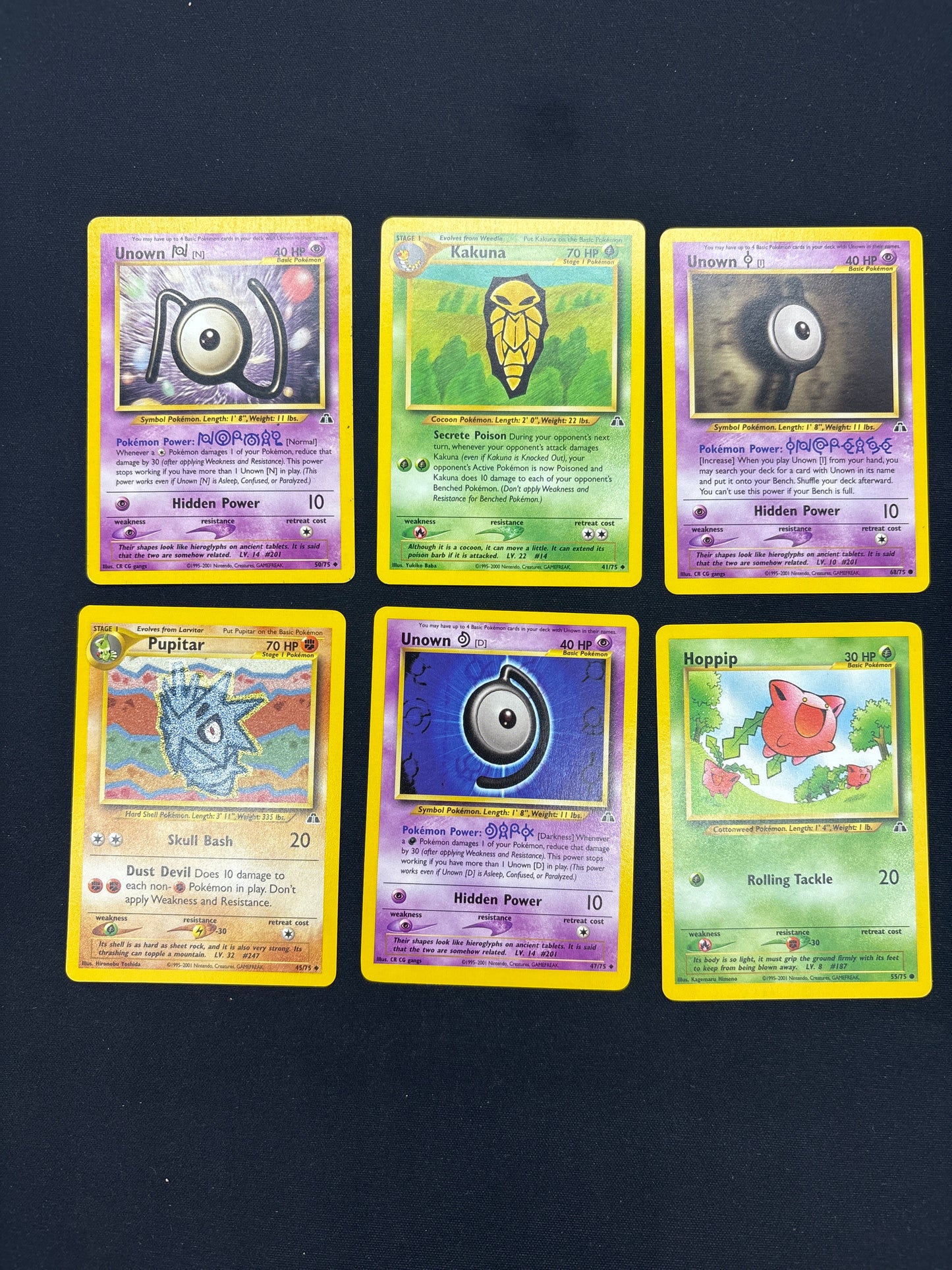 Auction Lot 276: Pokemon Cards Lot of 6 Assorted Neo Discovery Conditions Vary