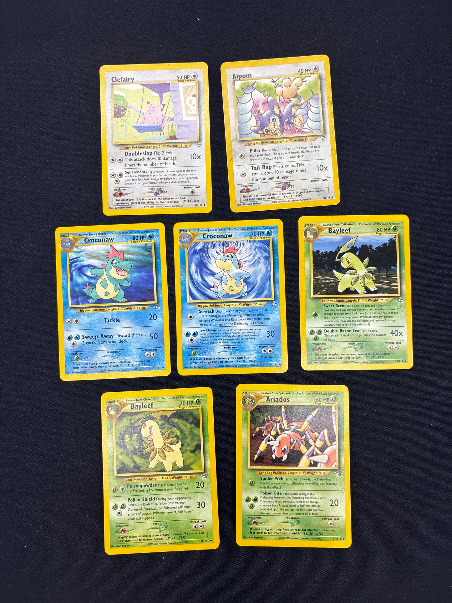 Auction Lot 178: Pokemon Neo Genesis Card Lot 2 Conditions Vary