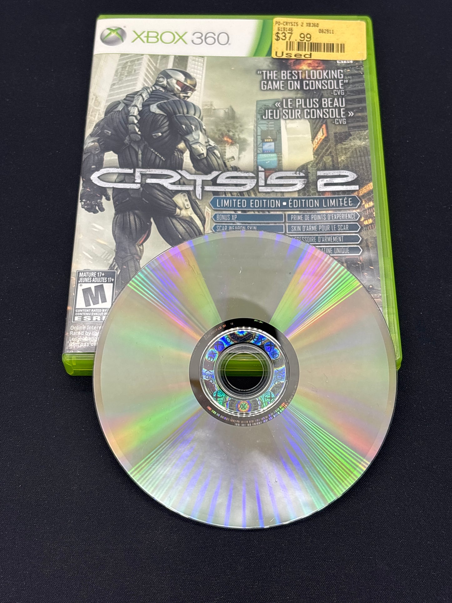 Auction Lot 109: XBOX 360 Crysis 2 Video Game
