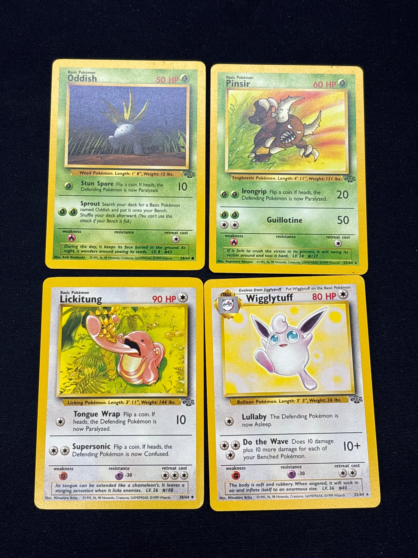 Auction Lot 106: Pokemon Cards Lot of 4 Assorted Jungle Conditions Vary